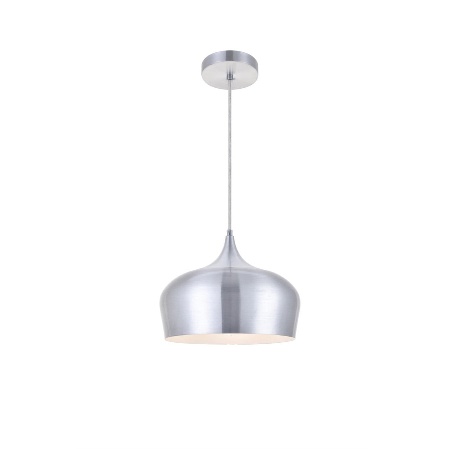 Living District 1-Light Burnished Nickel Pendant Lamp - Modern Aluminum Design