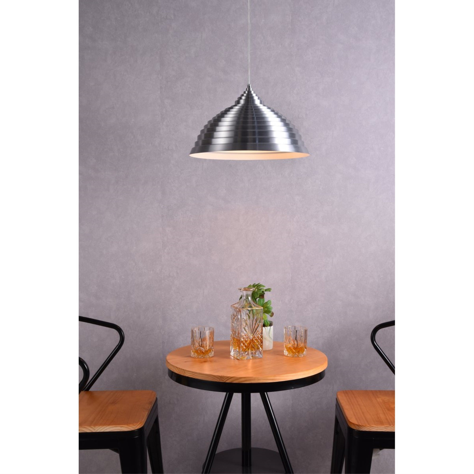 LIVING DISTRICT Circa Pendant Light - 1 Light, Burnished Nickel, Model LDPD2044BN