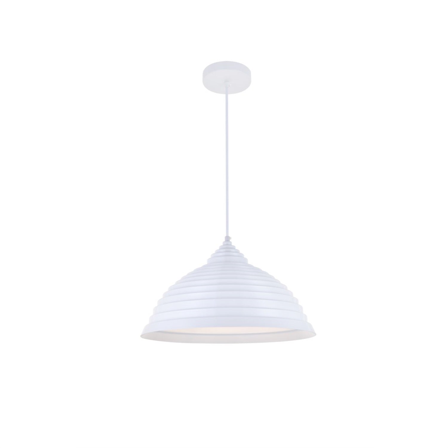 Living District Circa 1 Light White Pendant