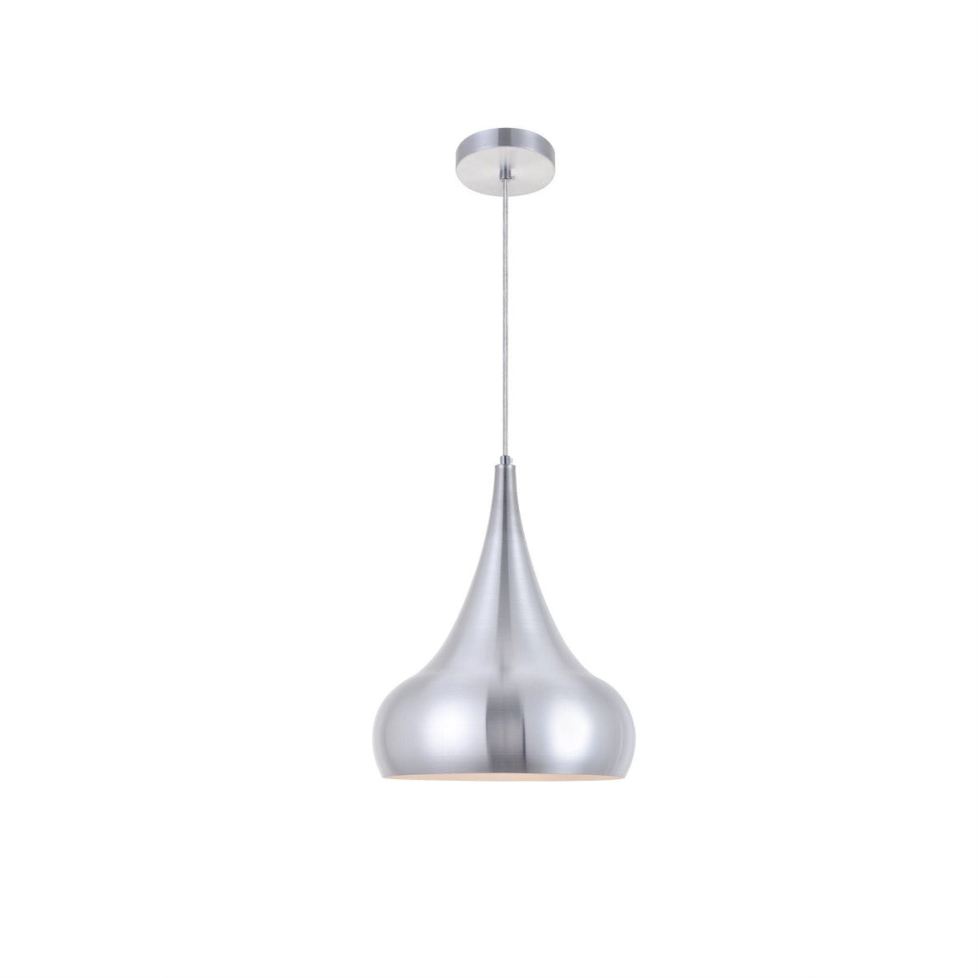 Living District 1 Light Pendant Light, Burnished Nickel, Aluminum, Model LDPD2047BN