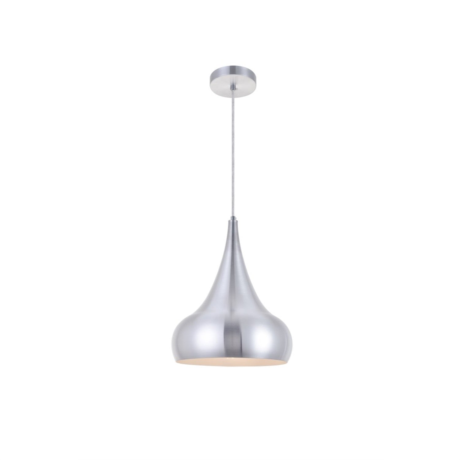 Living District 1 Light Pendant Light, Burnished Nickel, Aluminum, Model LDPD2047BN