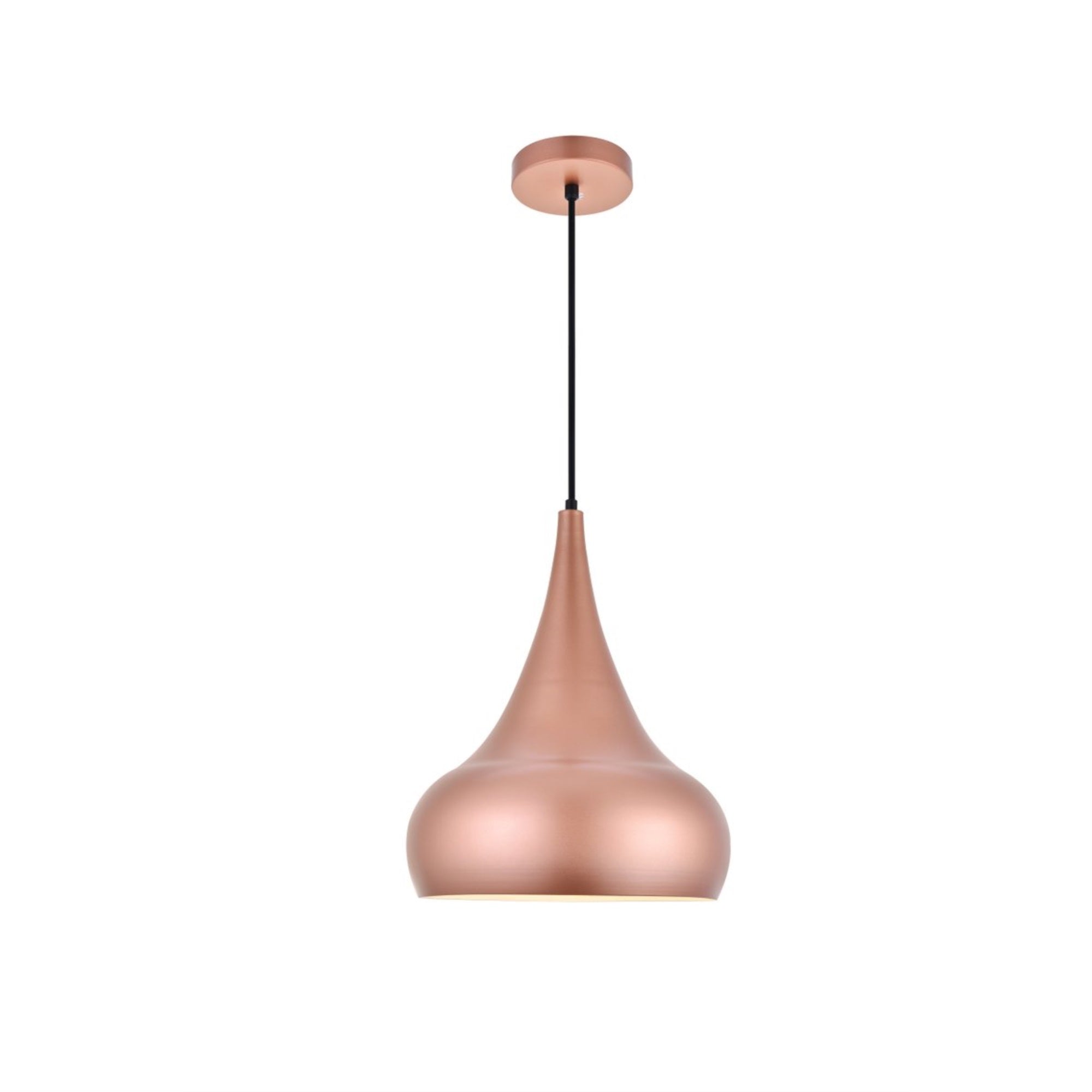 LIVING DISTRICT Honey Gold Pendant Light, Aluminum, Model LDPD2047HG