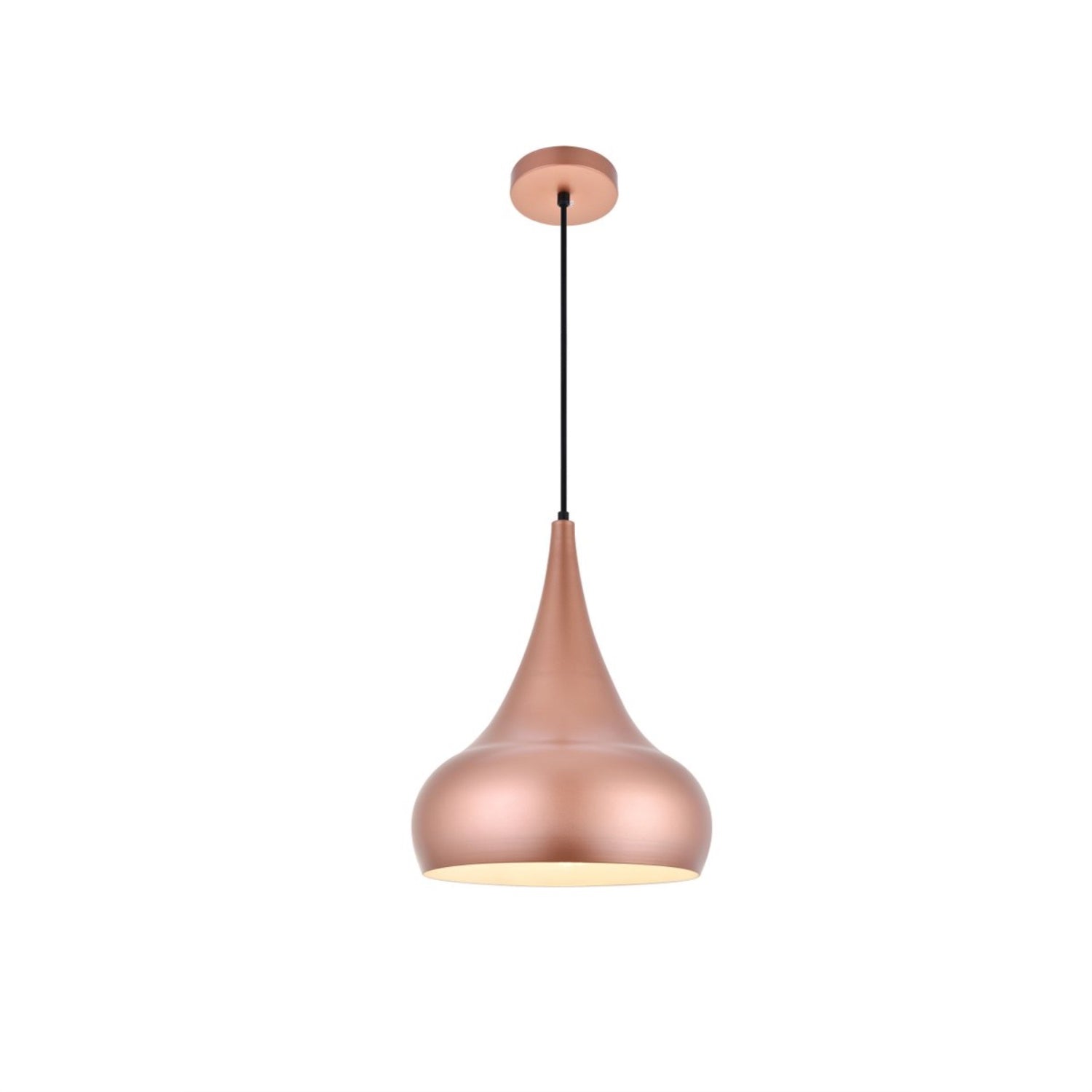 LIVING DISTRICT Honey Gold Pendant Light, Aluminum, Model LDPD2047HG