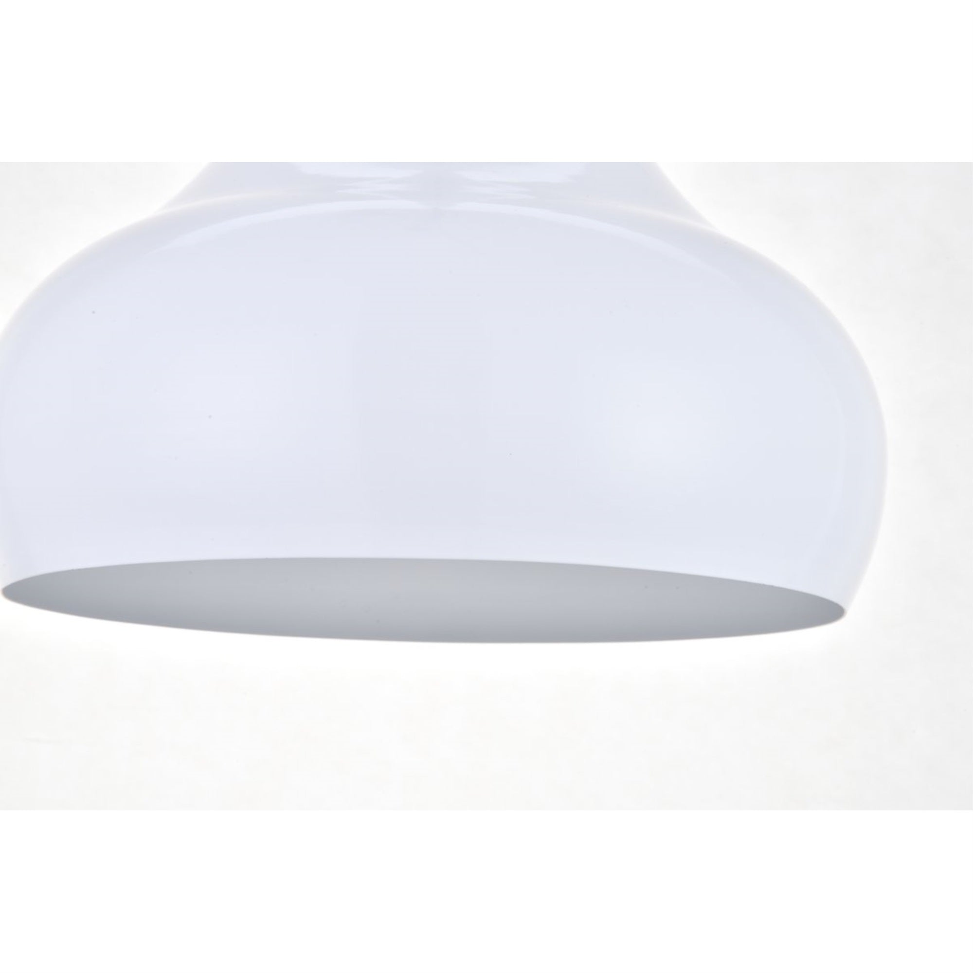 LIVING DISTRICT Circa 1 Light Pendant, Aluminum, White, Model LDPD2047WH