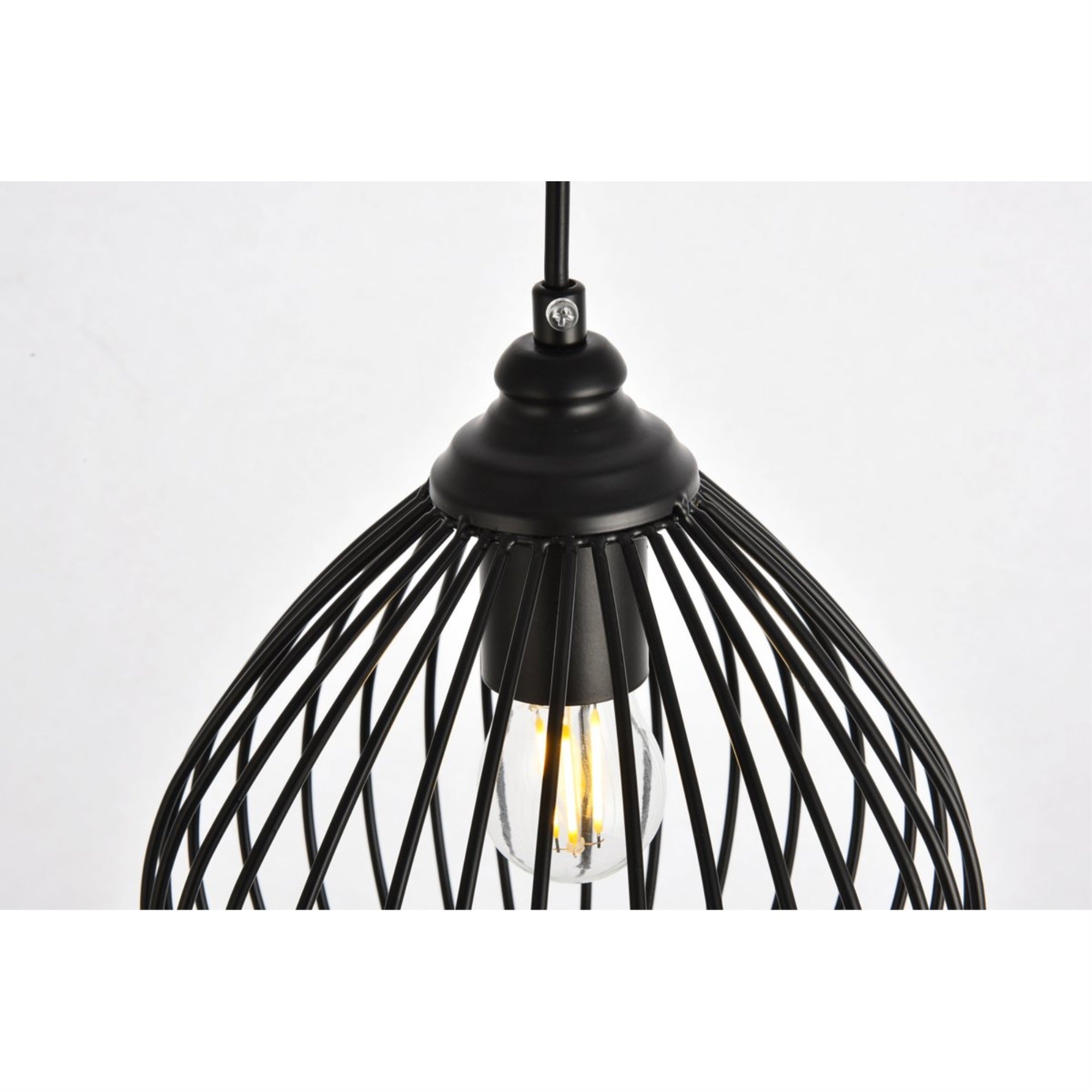 Elegant Lighting Living District Sayer 1-Light Transitional Metal Pendant In Black