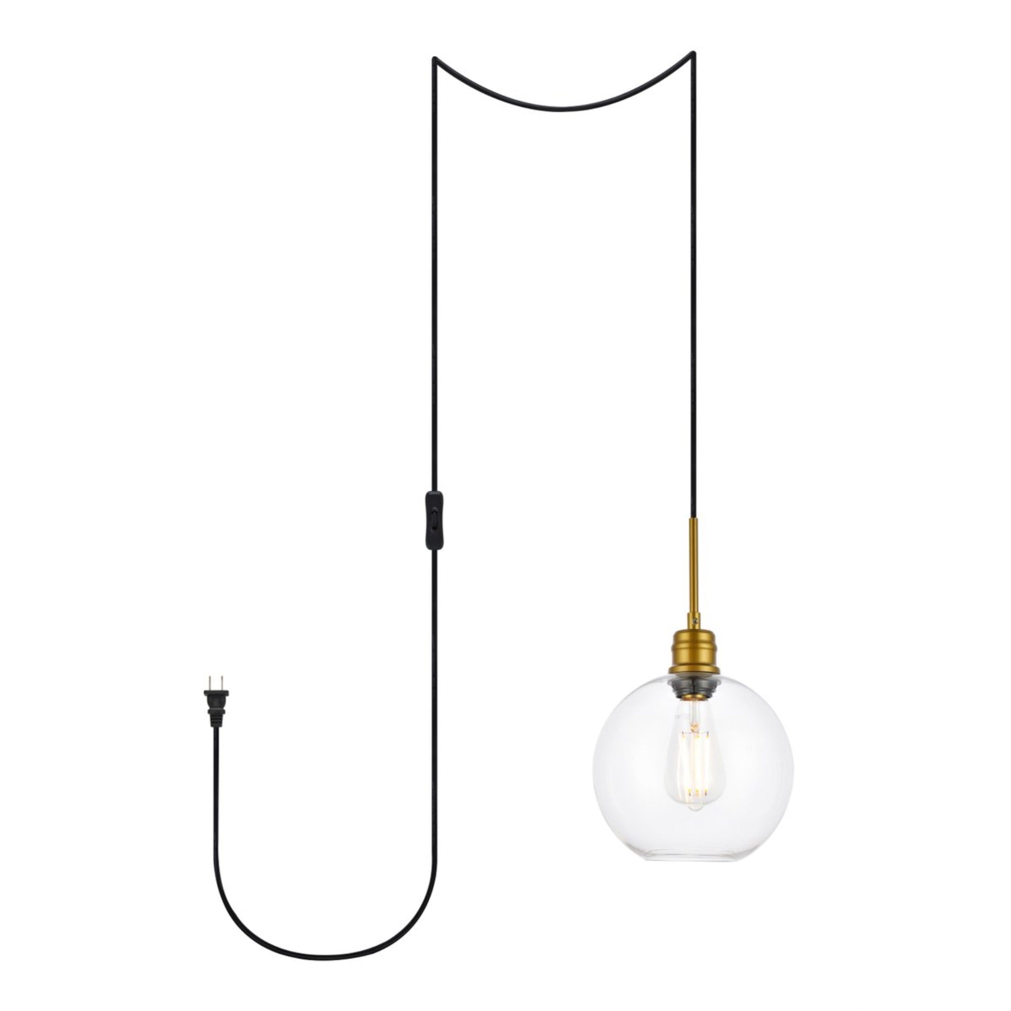 Living District Emett 1-Light Pendant Lamp, Brass, Iron, Model 1717-LDPG6206BR