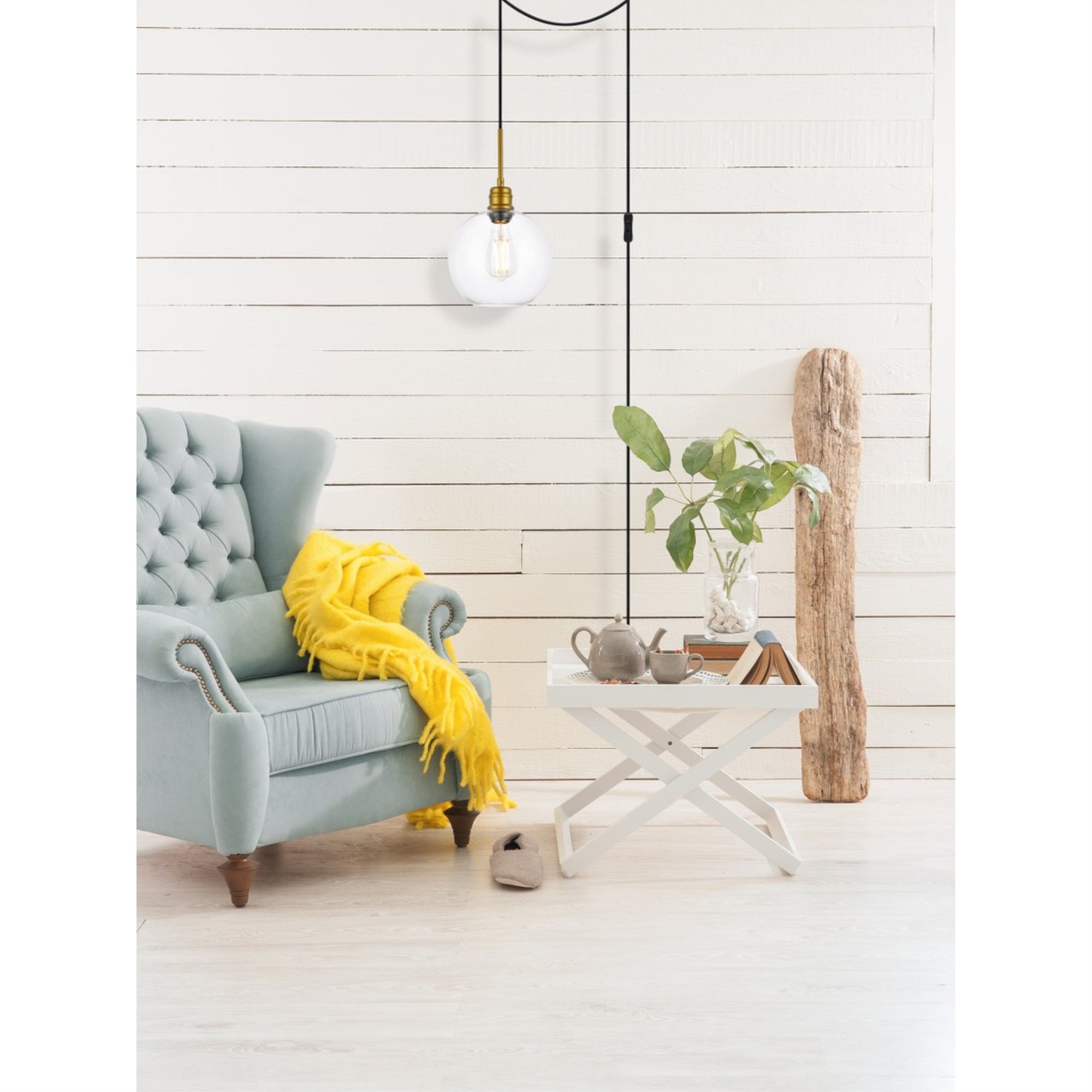 Living District Emett 1-Light Pendant Lamp, Brass, Iron, Model 1717-LDPG6206BR
