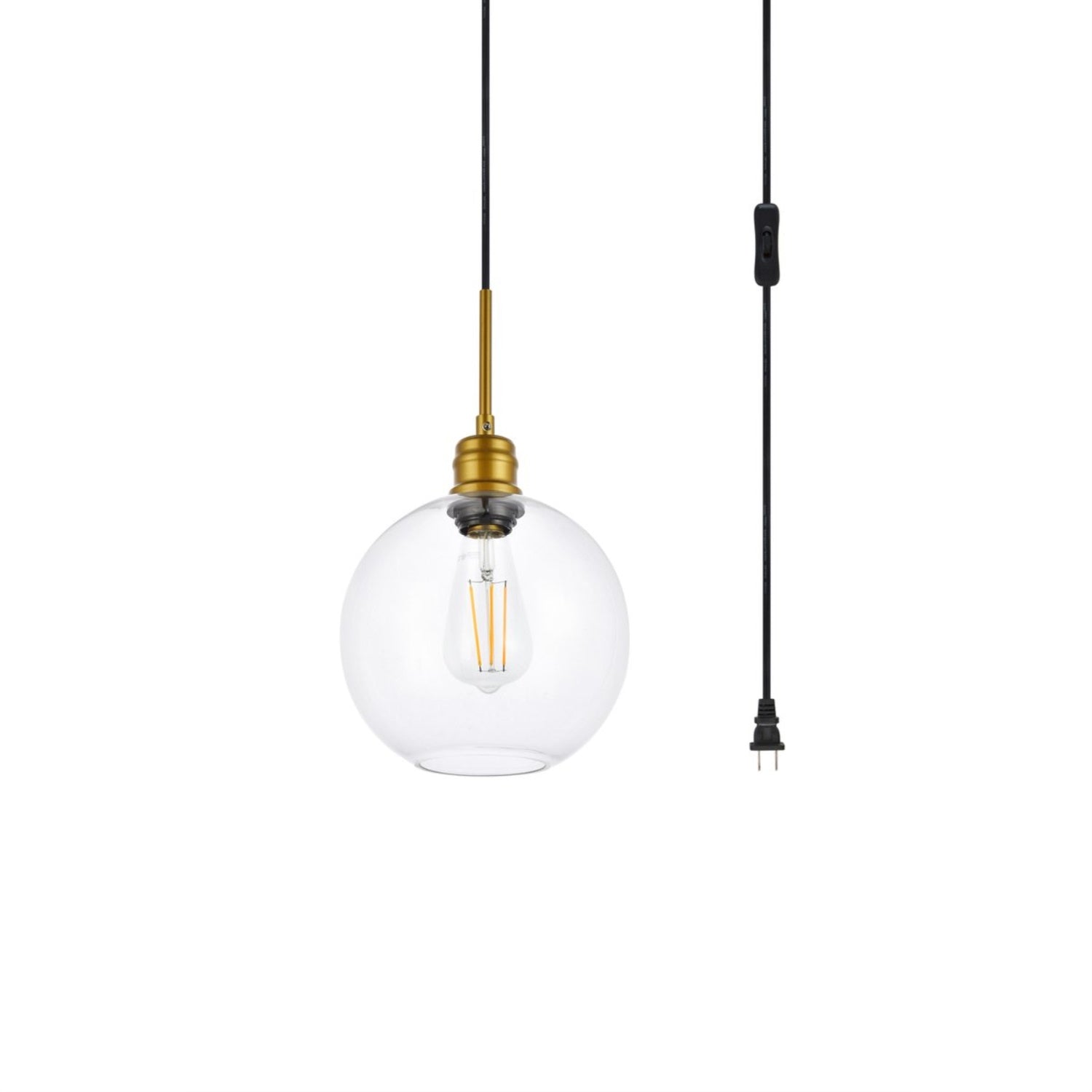 Living District Emett 1-Light Pendant Lamp, Brass, Iron, Model 1717-LDPG6206BR