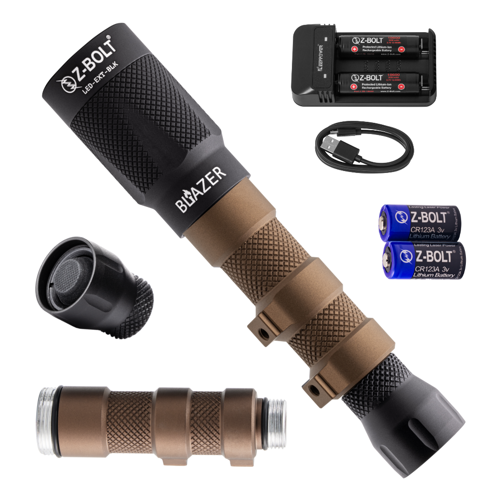 18650 LED Rifle Mounted Light - 6x Anodized Colors