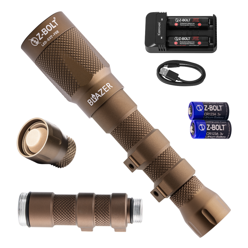 18650 LED Rifle Mounted Light - 6x Anodized Colors