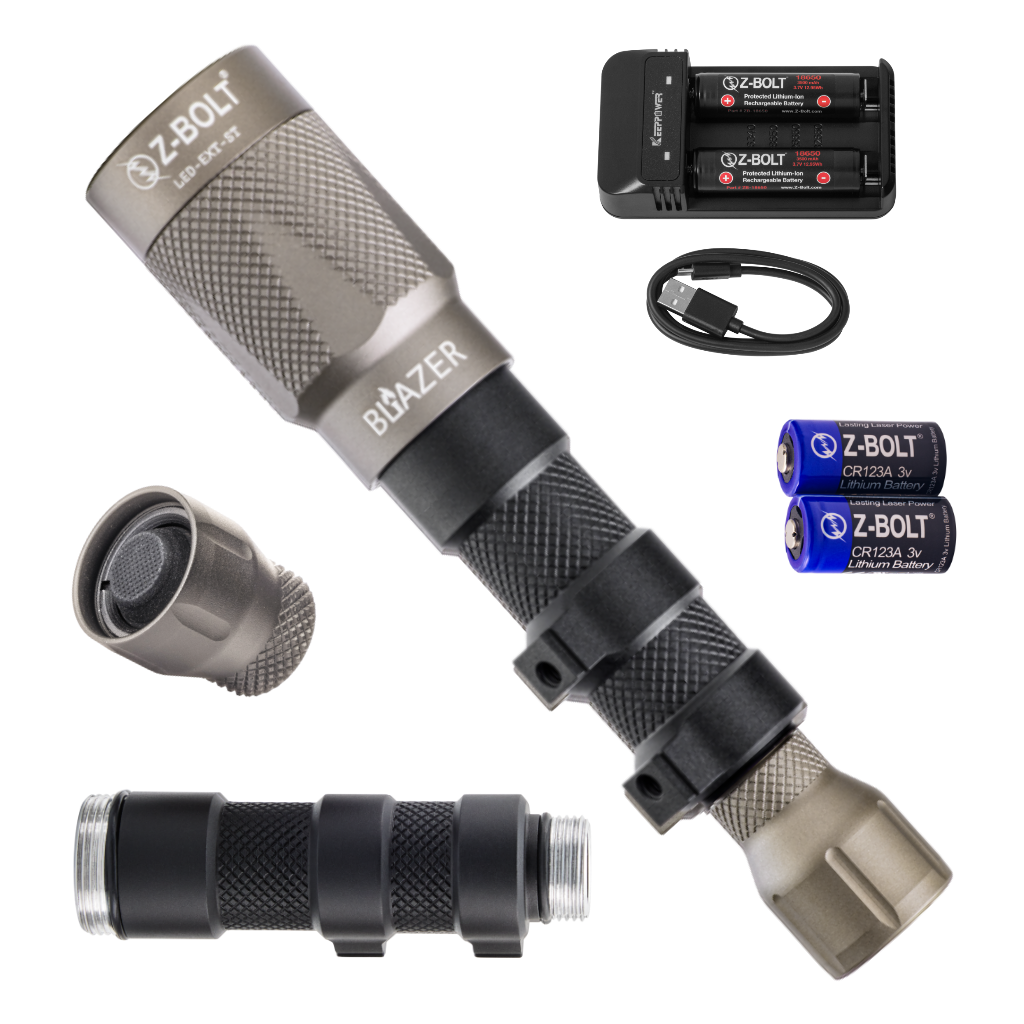 18650 LED Rifle Mounted Light - 6x Anodized Colors