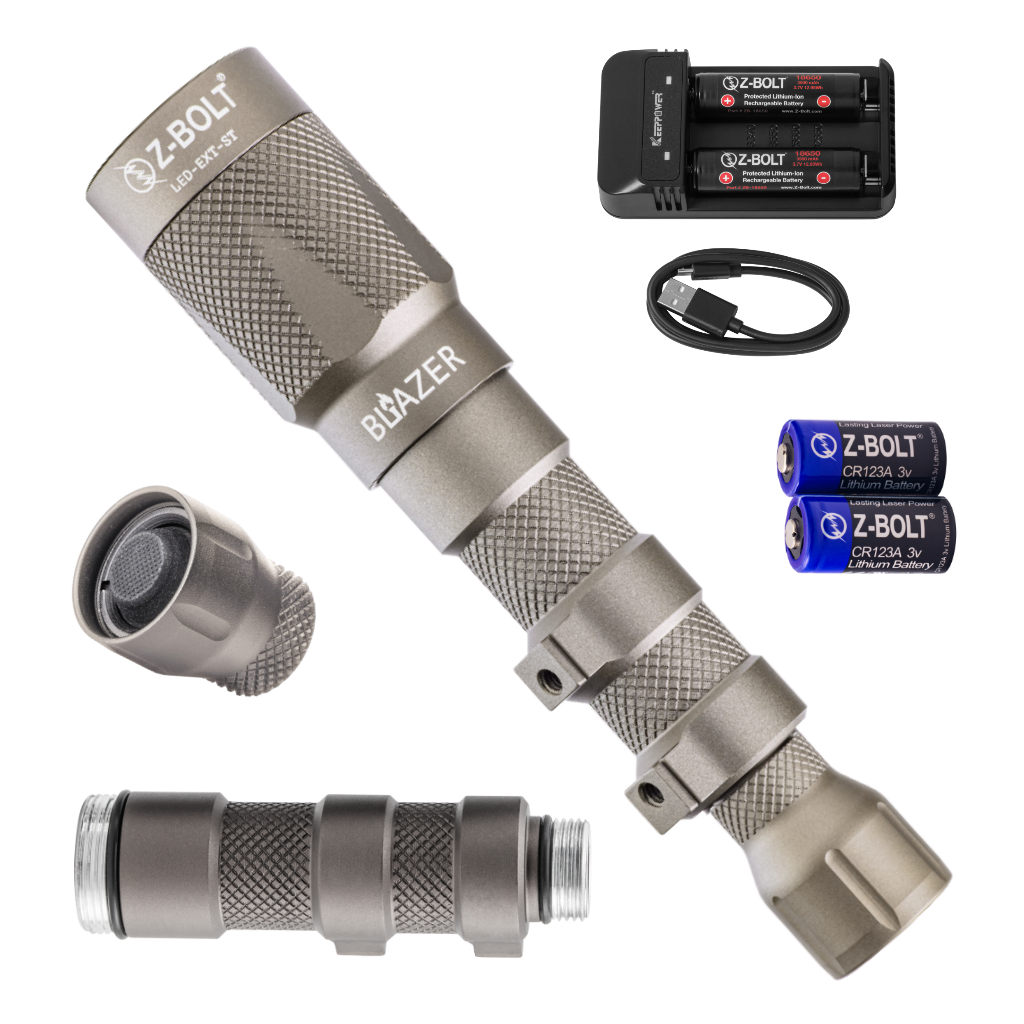 18650 LED Rifle Mounted Light - 6x Anodized Colors