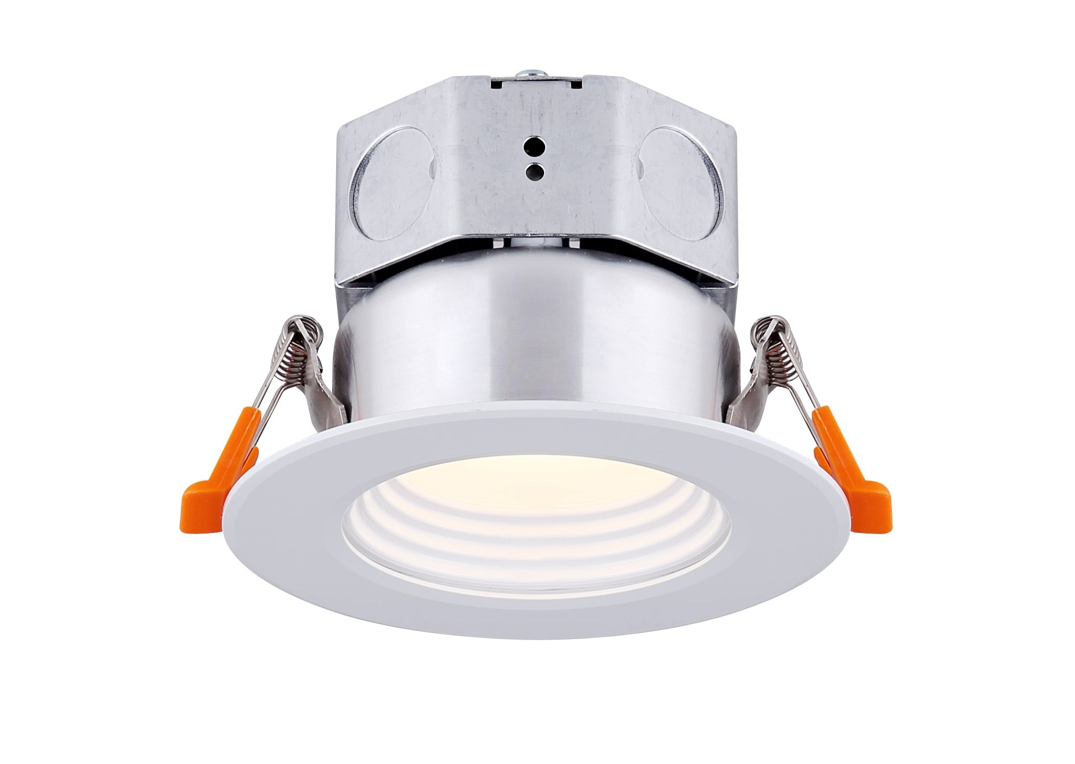 3 inch LED baffle light with selfjunction boxed and can be installed via a flexible conduit. Dimmable. New project or Retrofit. Wet
