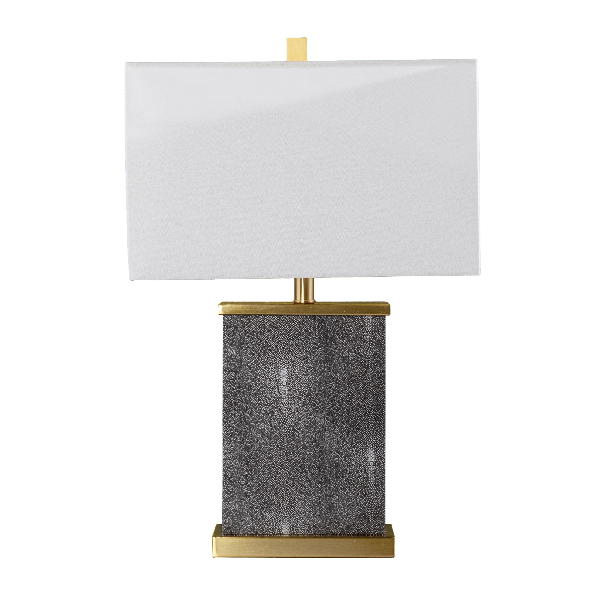 Sei Furniture White Lavano Table Lamp With Shade - 24.25&quot; Height, Concrete Base