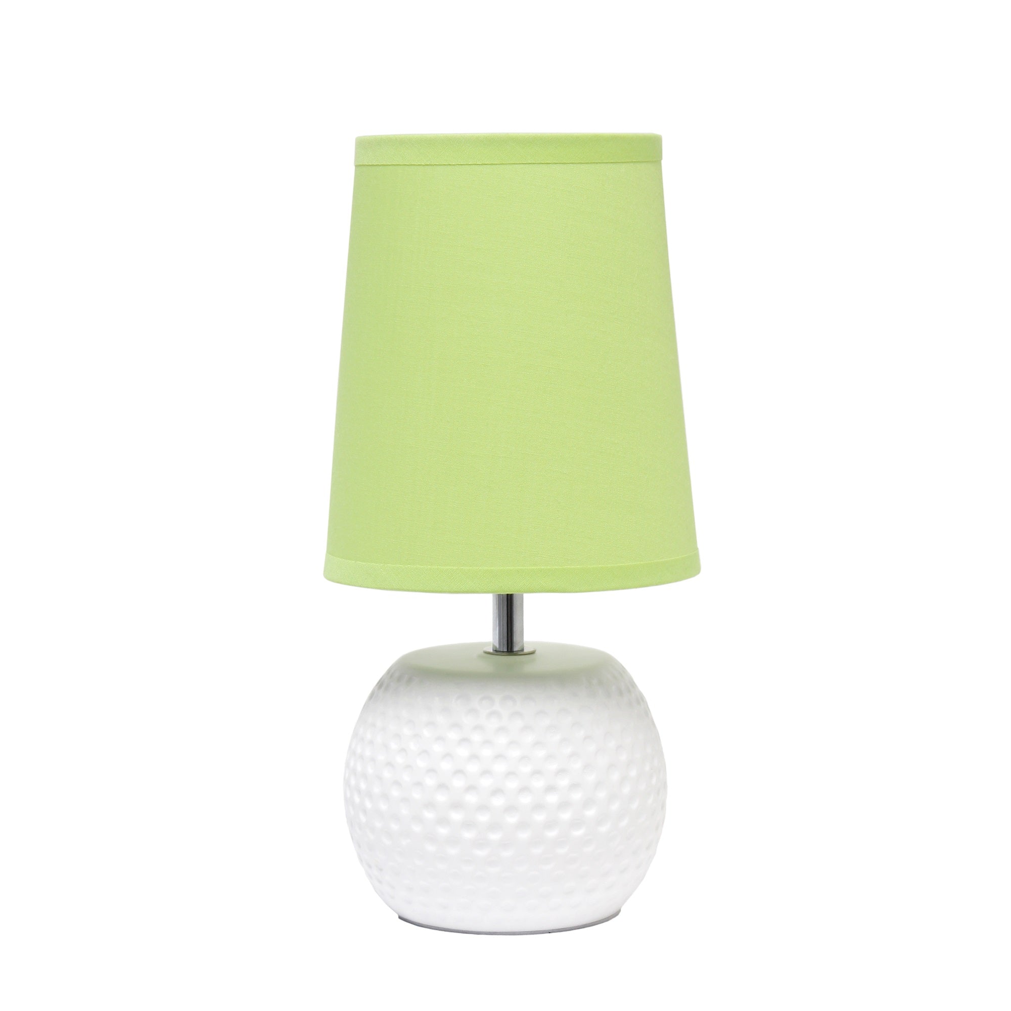 Simple Designs Mini Table Lamp, Ceramic, 5.5inL x 5.5inW x 11.37inH, Green Shade, Model LT2084-GRN
