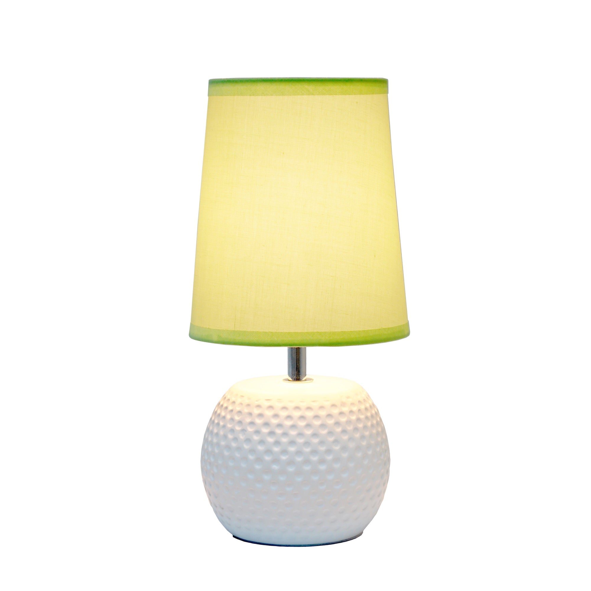 Simple Designs Mini Table Lamp, Ceramic, 5.5inL x 5.5inW x 11.37inH, Green Shade, Model LT2084-GRN