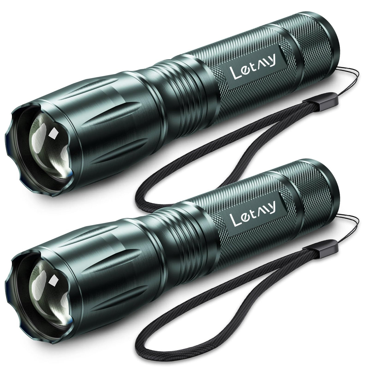 Letmy Tactical Flashlight 2 Pack in gray color