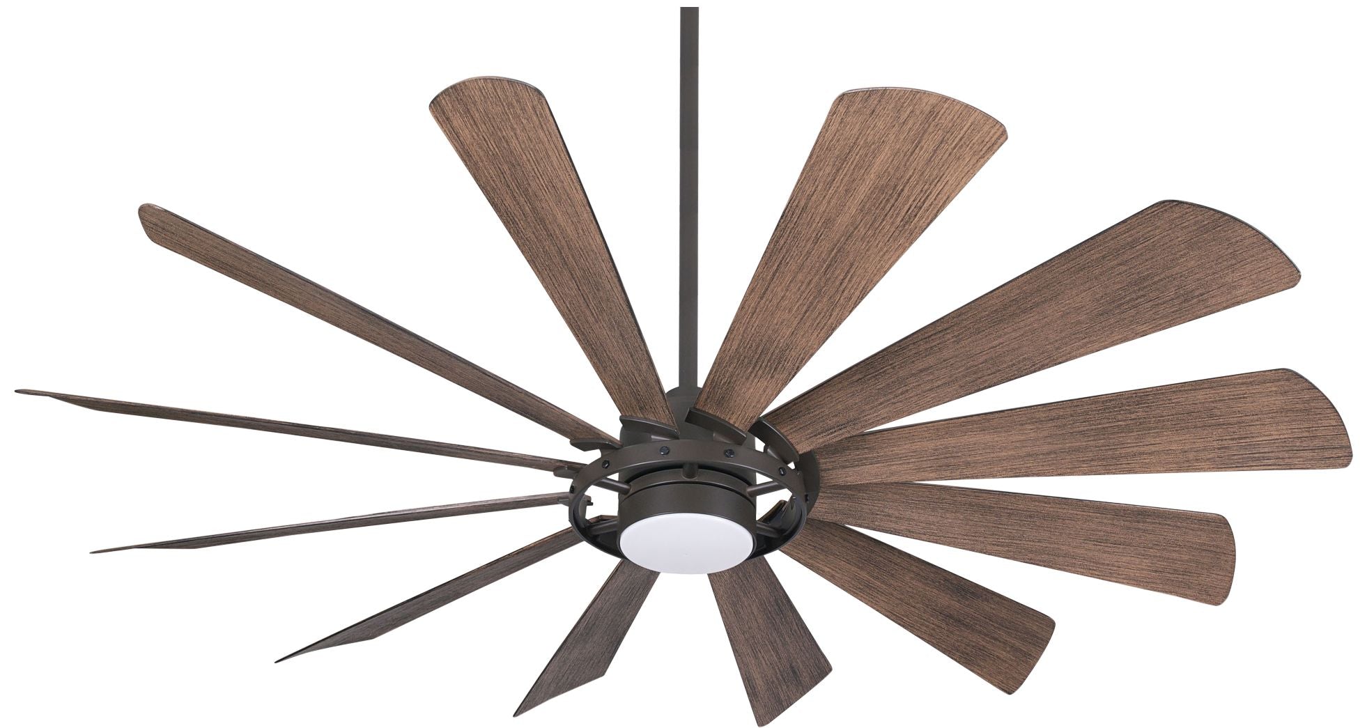 MINKA-AIRE Windmolen 65in Outdoor Smart Ceiling Fan with LED Light, Oil Rubbed Bronze, Model F870L-ORB, ABS Steel Metal