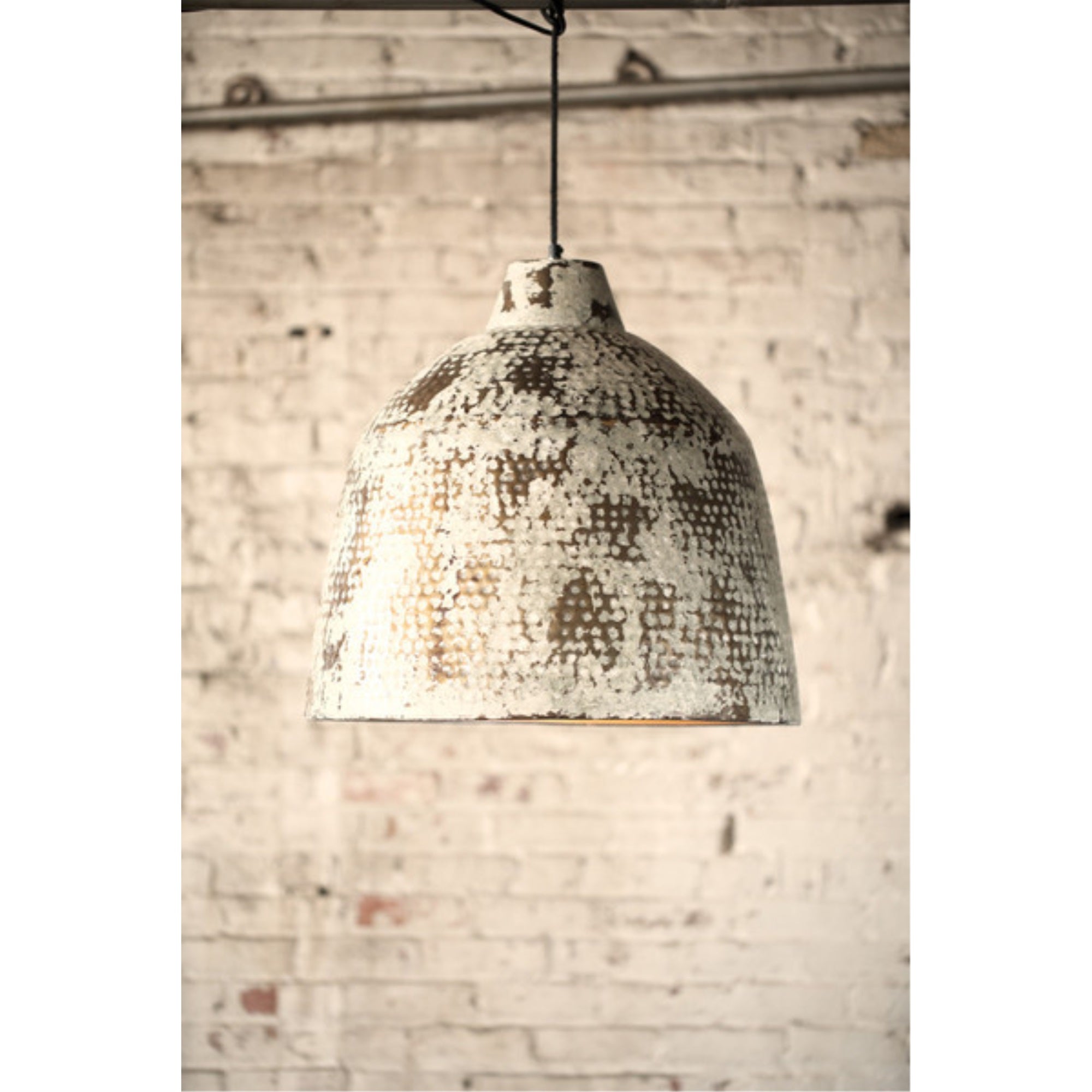 Rustic White Metal Pendant Light
