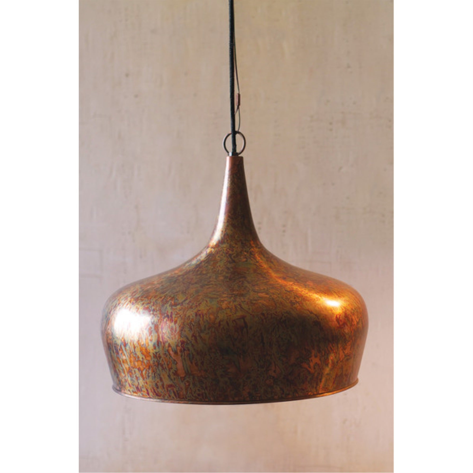 Tear Drop Pend Lamp With Rust Finish