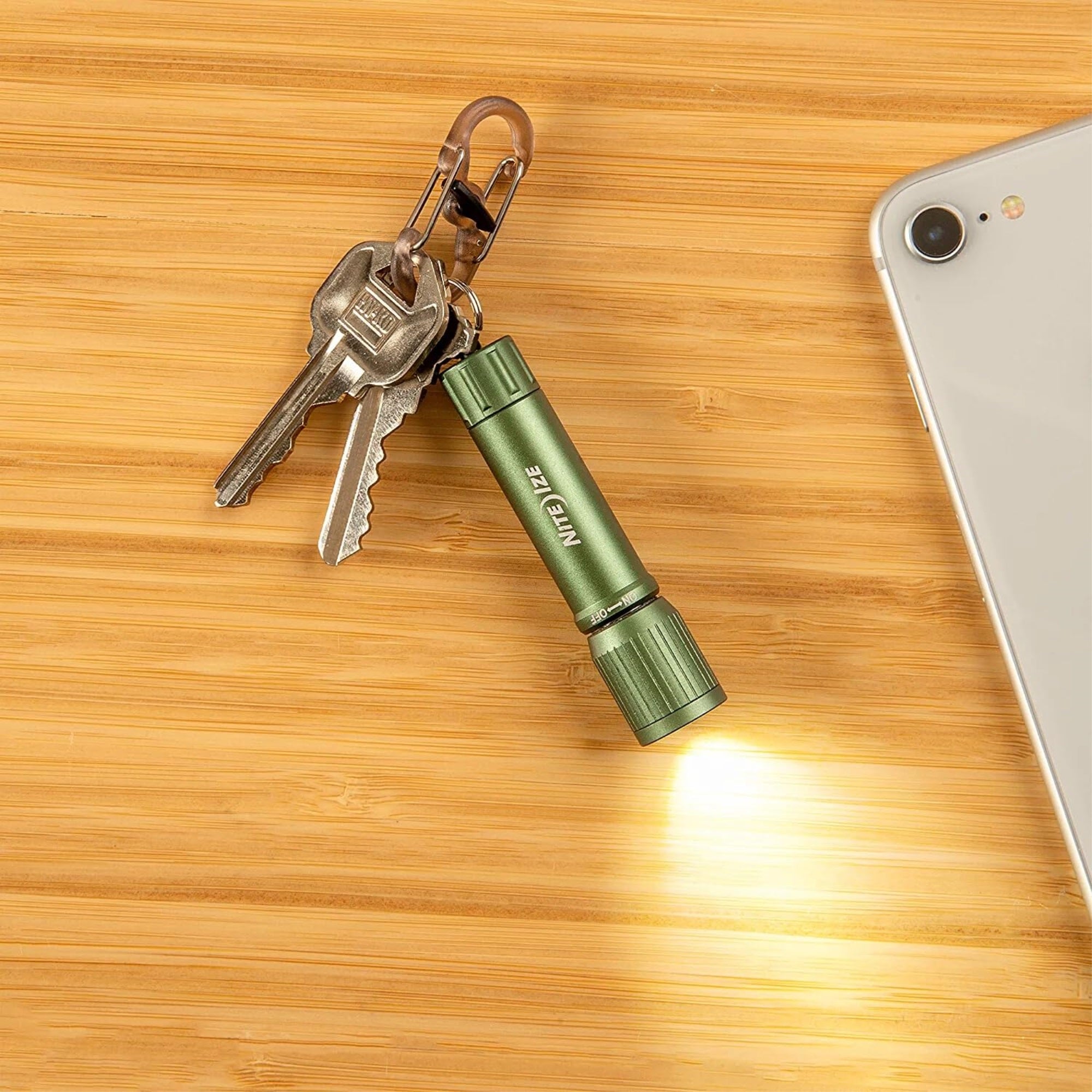 Nite Ize Radiant 100 Keychain Flashlight - 100 Lumen Waterproof Mini Flashlight - Olive - Model R100F-08-R7