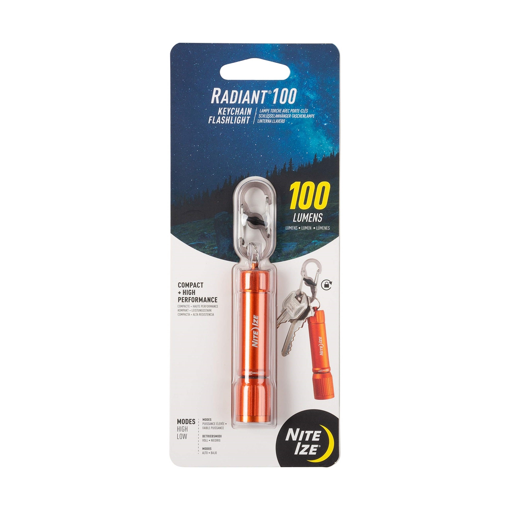 2022 NITE IZE Radiant 100 Keychain Flashlight, Orange, MAP:$ 15.99