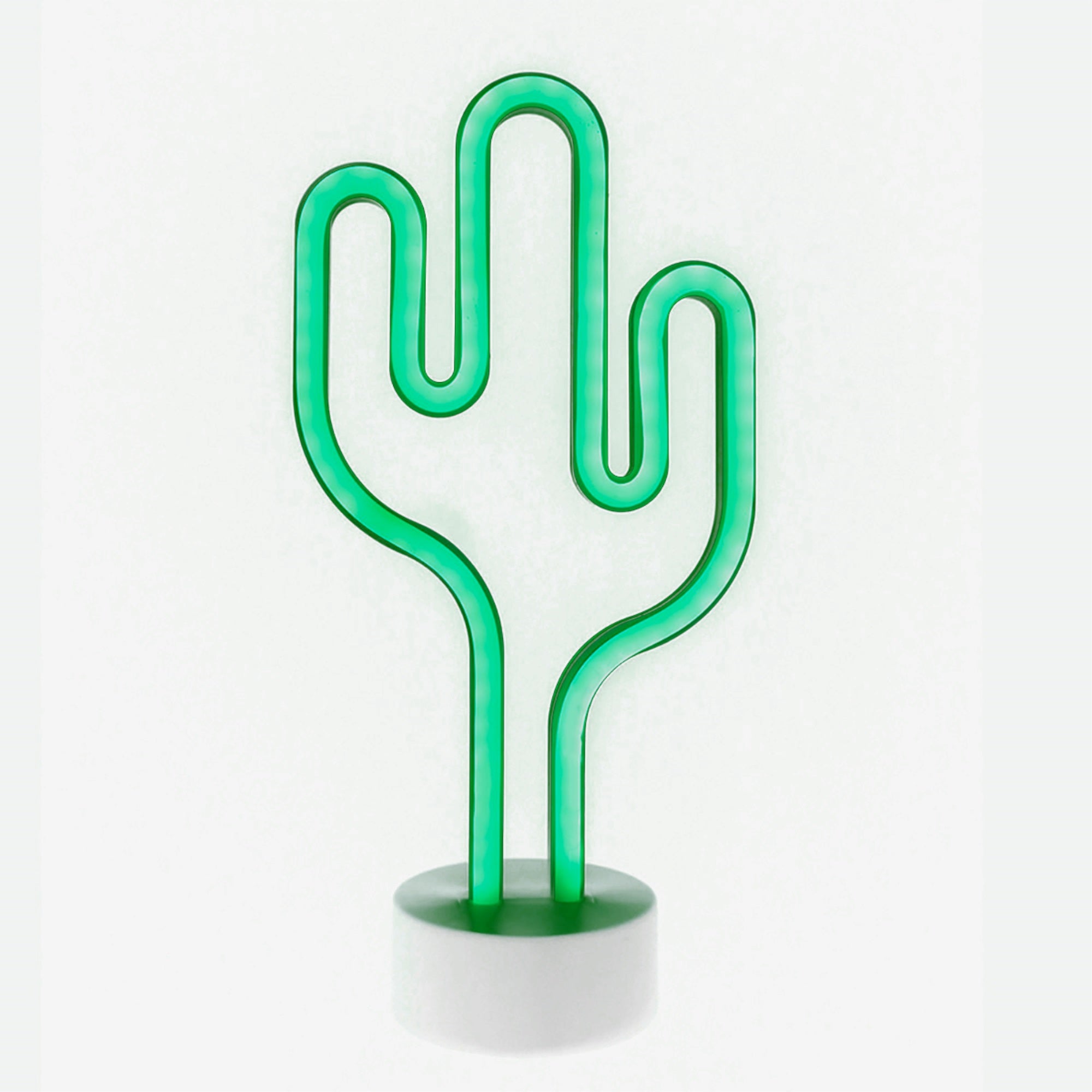 Neon Knight Led Cactus Light - Green Plastic Decor For Bedroom, Night Light, Home Accent