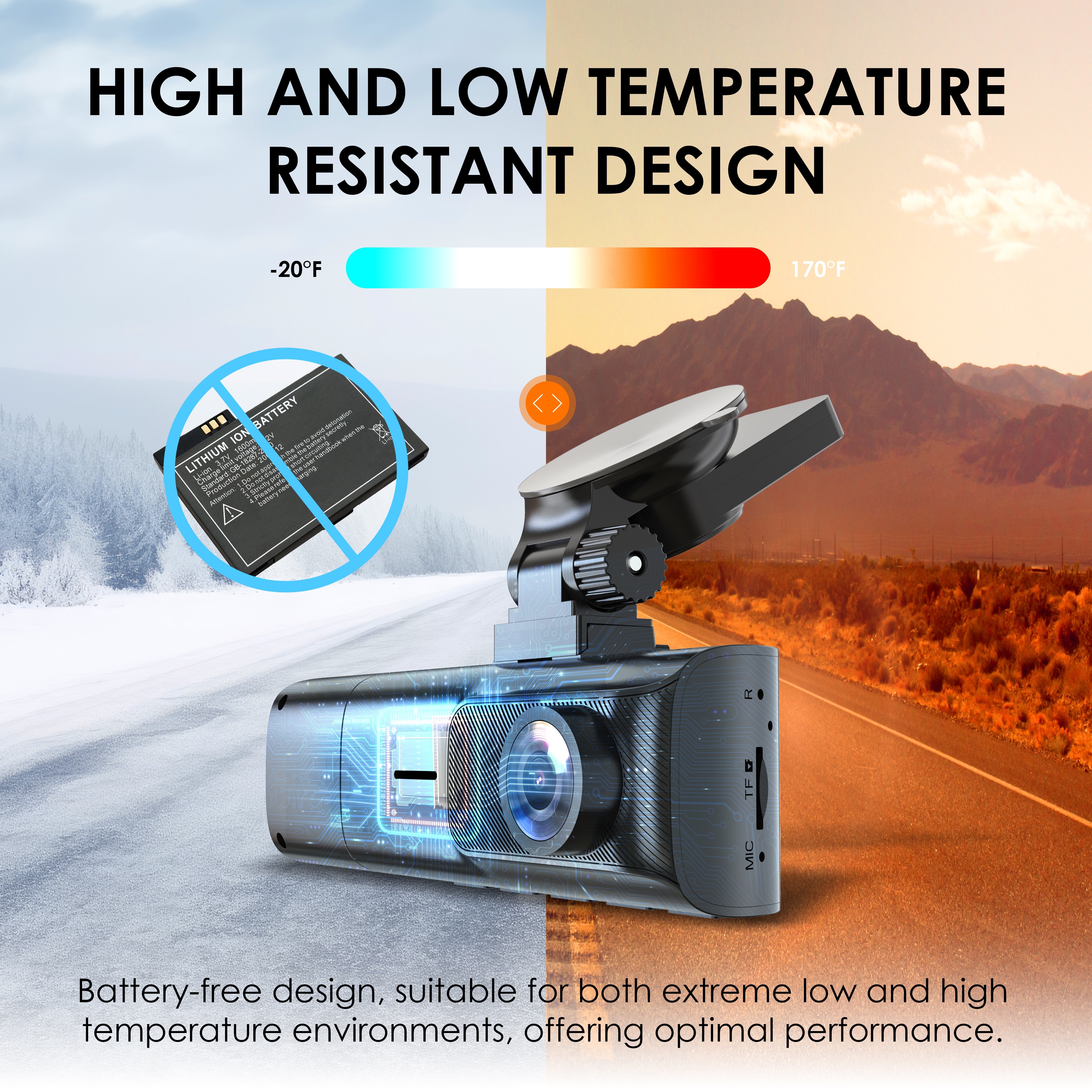 Rexing - V1P Flex X4 4K WiFi Dual Dash Cam - Black