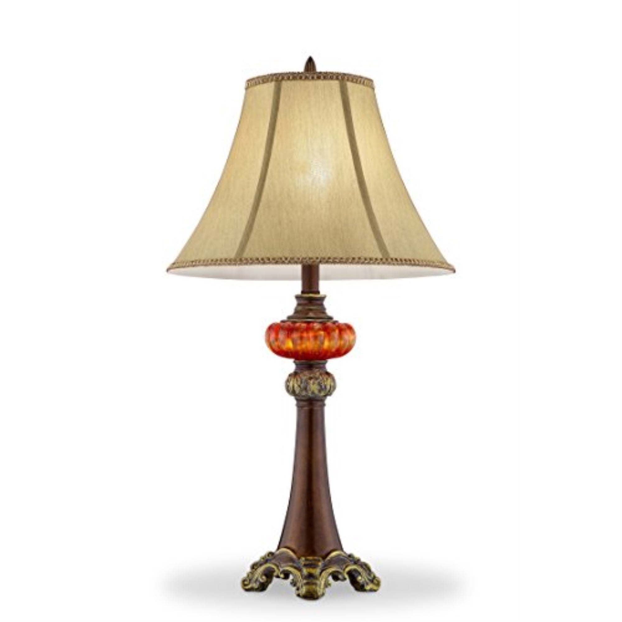 30.5 inchH Gold Amber Table Lamp