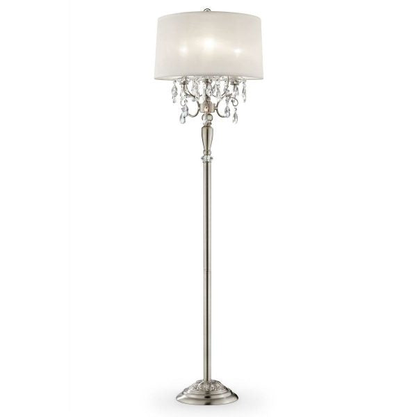 Ok Lighting Ok-5109F Ok-5109F Crystal Silver Floor Lamp, 17&quot; X 17&quot; X 62&quot;