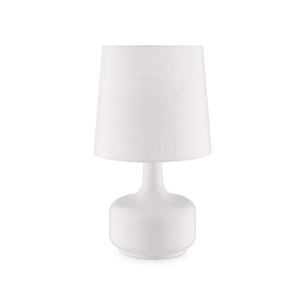 OK Lighting Table Touch Lamp, Metal, 10in L x 10in W x 17in H, White, Model AZOK819WH