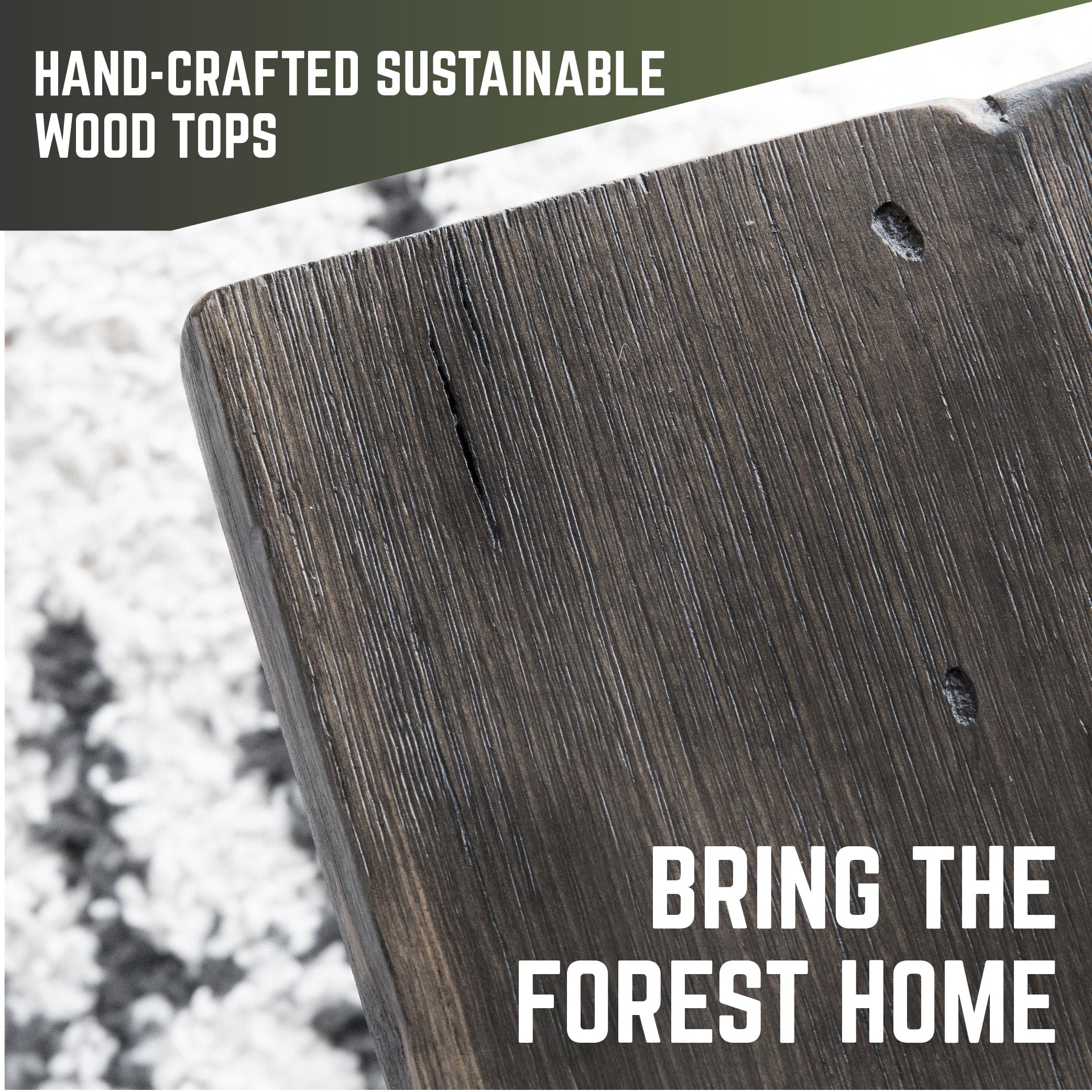RESTORE Boulder Black Solid Wood End Tabletop