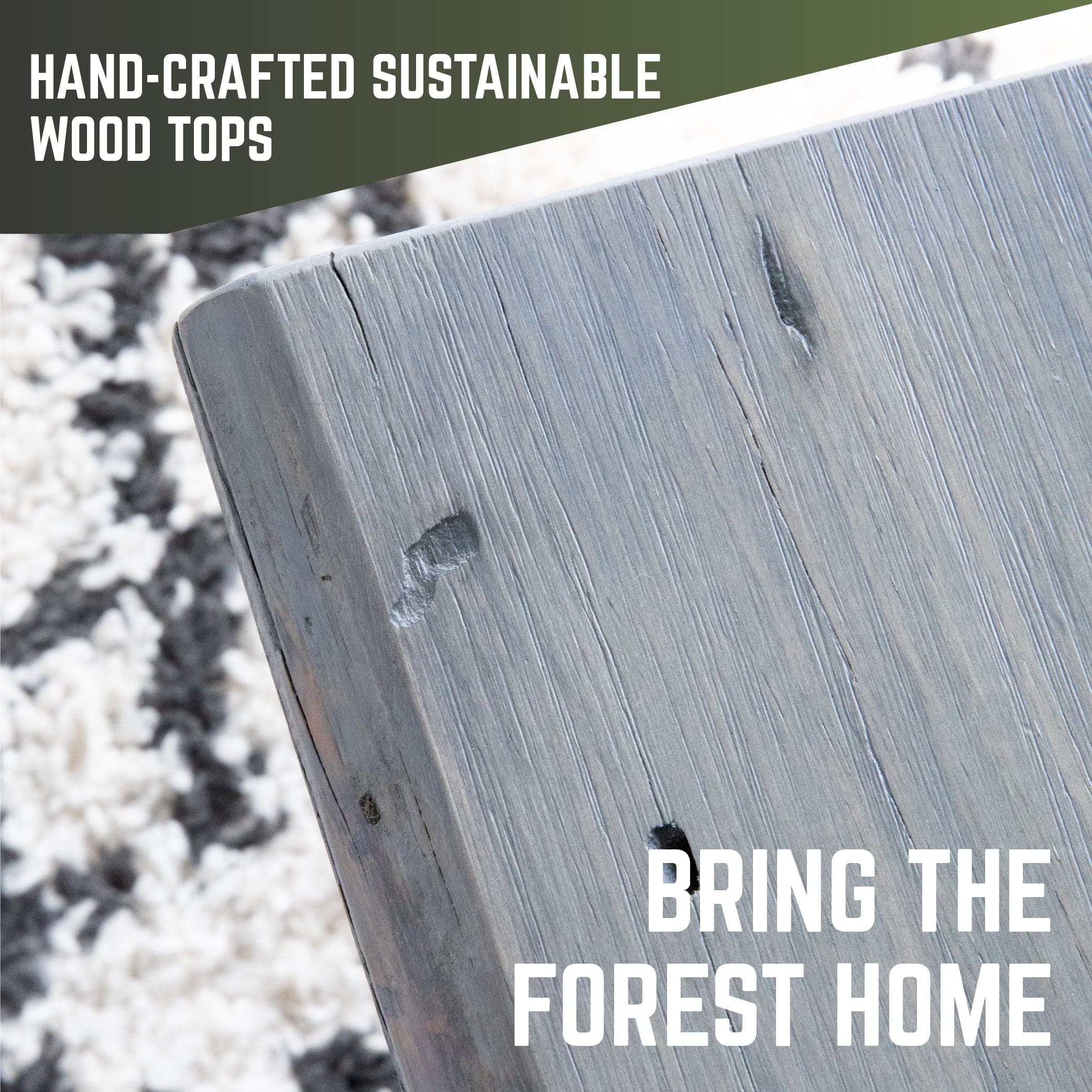 RESTORE Riverstone Grey Solid Wood End Tabletop