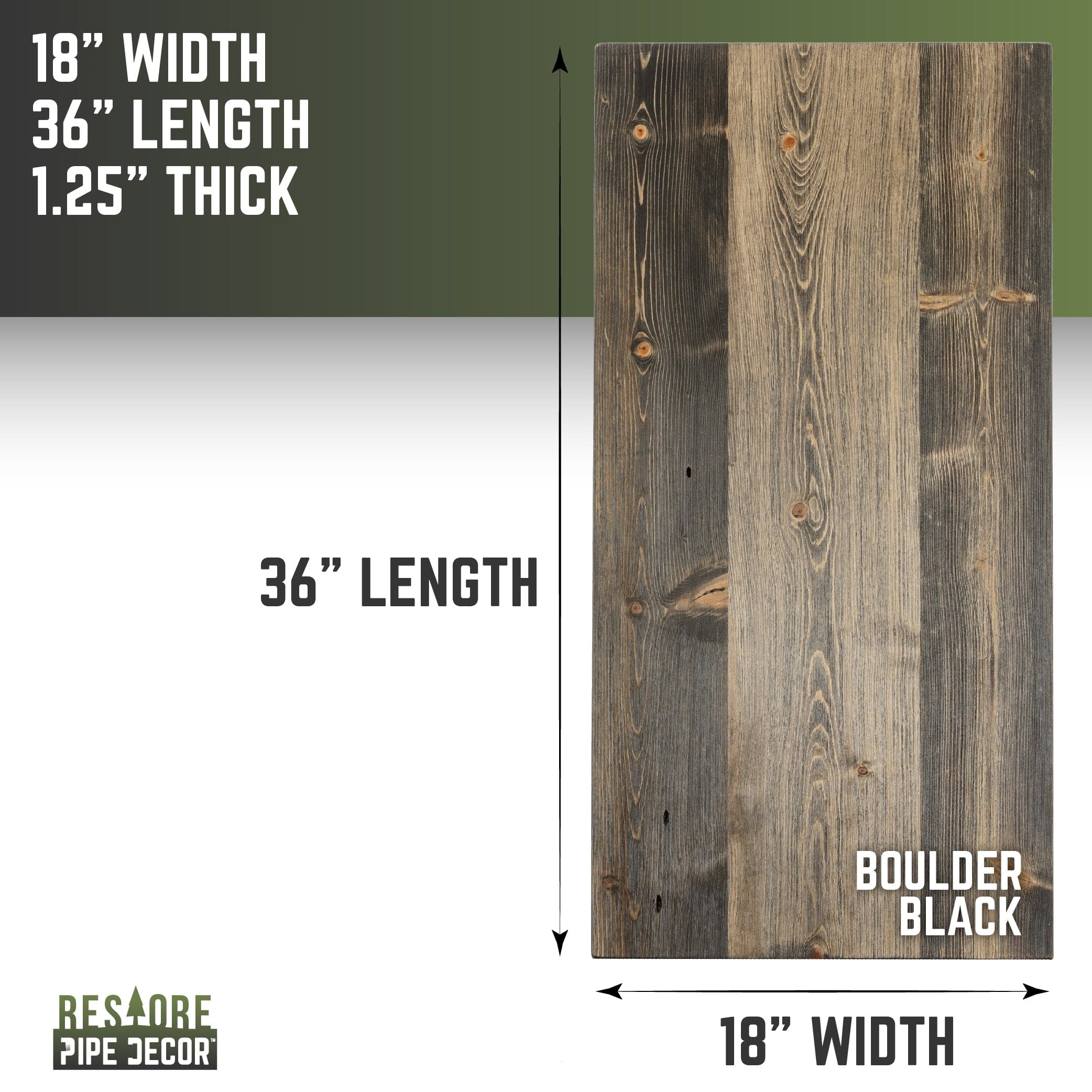 RESTORE Boulder Black Solid Wood Coffee Tabletop