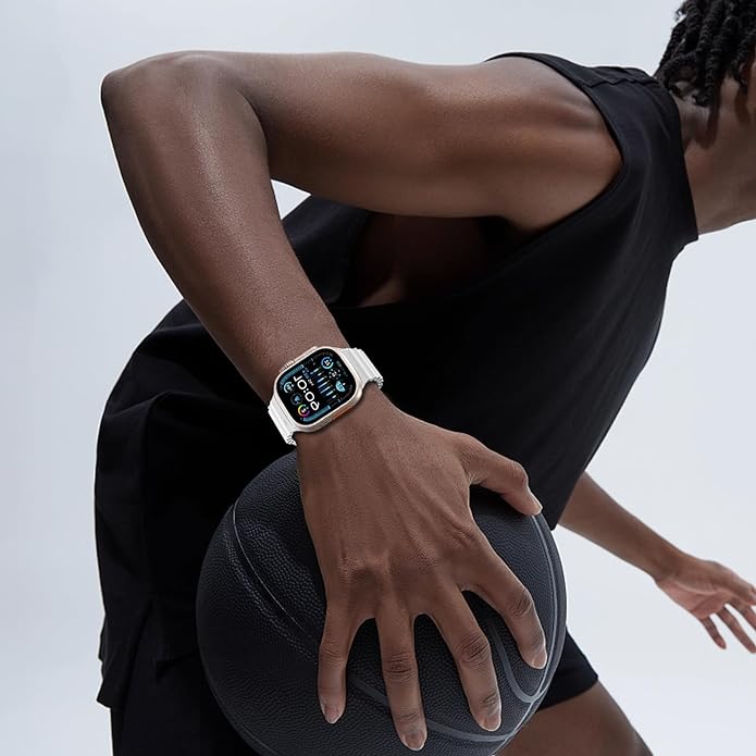 Ocean Silicone Sport Band For Apple Watch Ultra 2/Ultra Band 49mm 45mm 44mm 42mm for Men Women, Breathable Soft Waterproof Strap