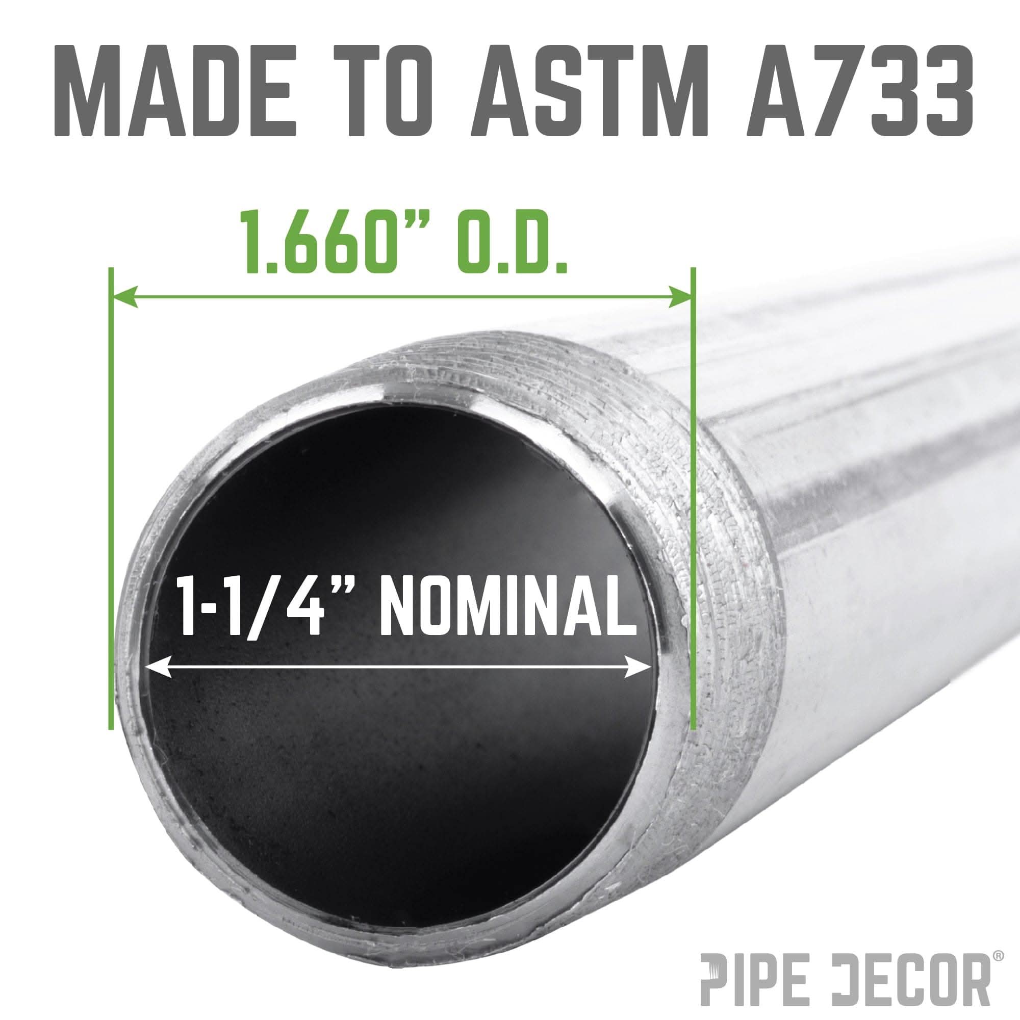 1 1/4 in. x 10 in. Galvanized Pipe