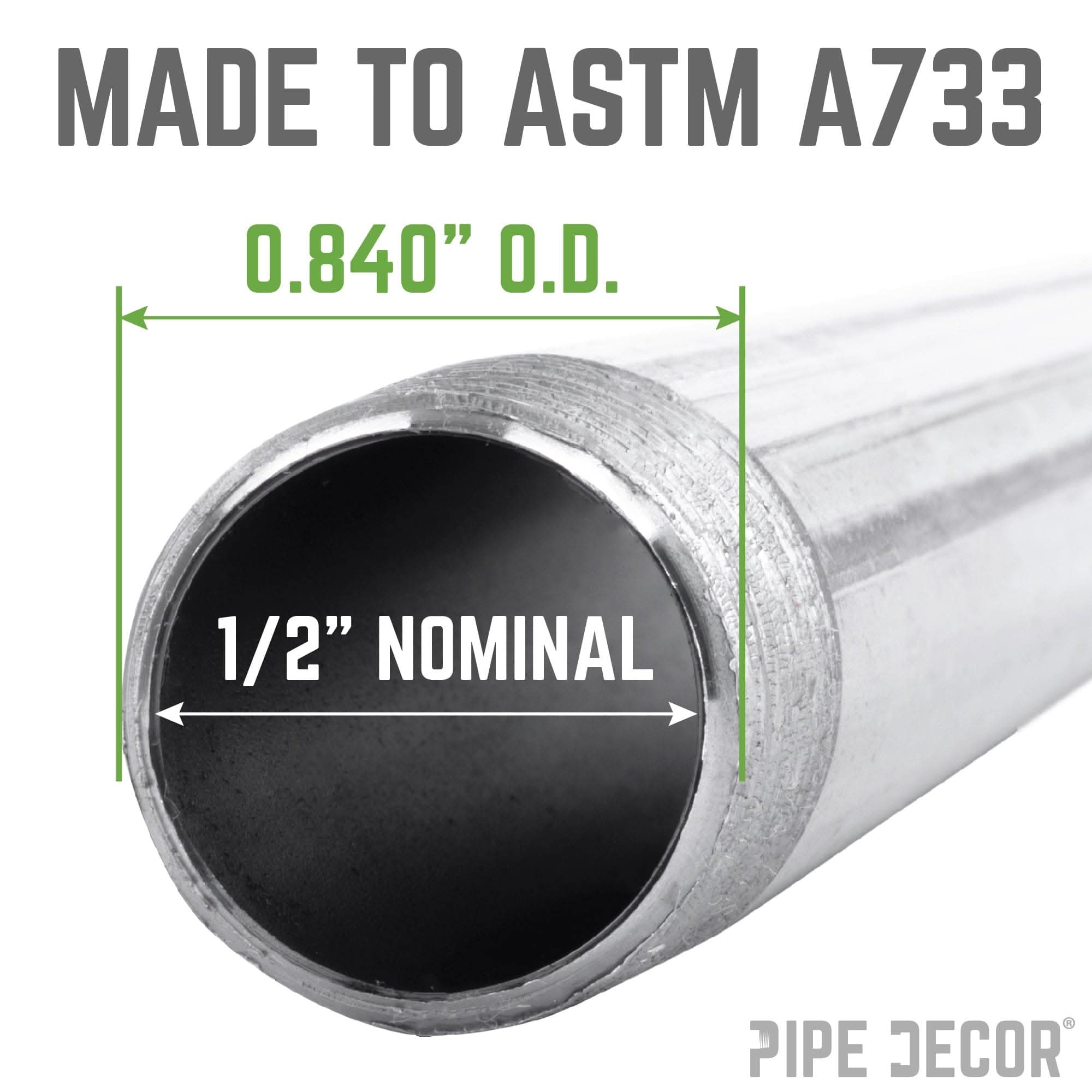 1/2 in. x 2 1/2 in. Galvanized Steel Nipple