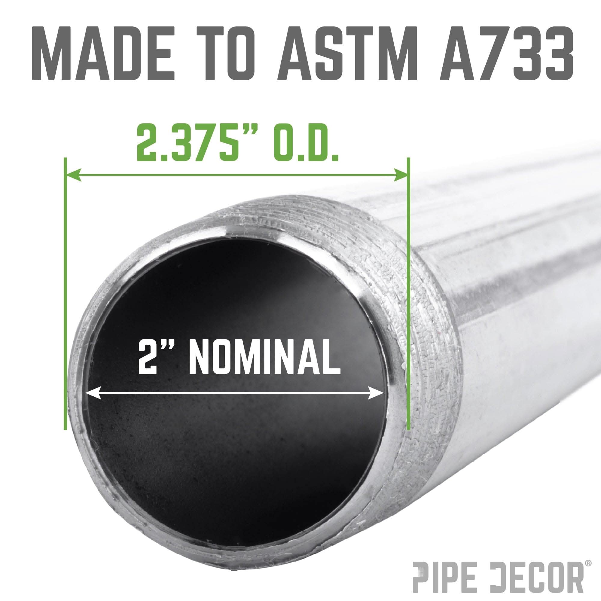 2 in. x 4 1/2 in. Galvanized Pipe