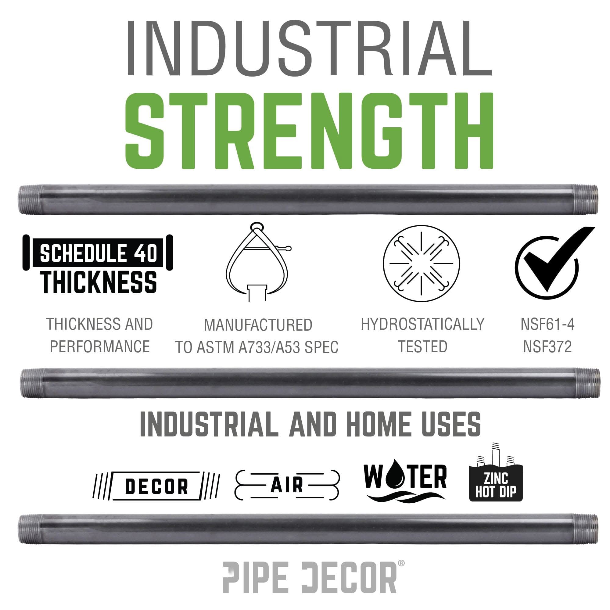 2 in. x 4 1/2 in. Galvanized Pipe