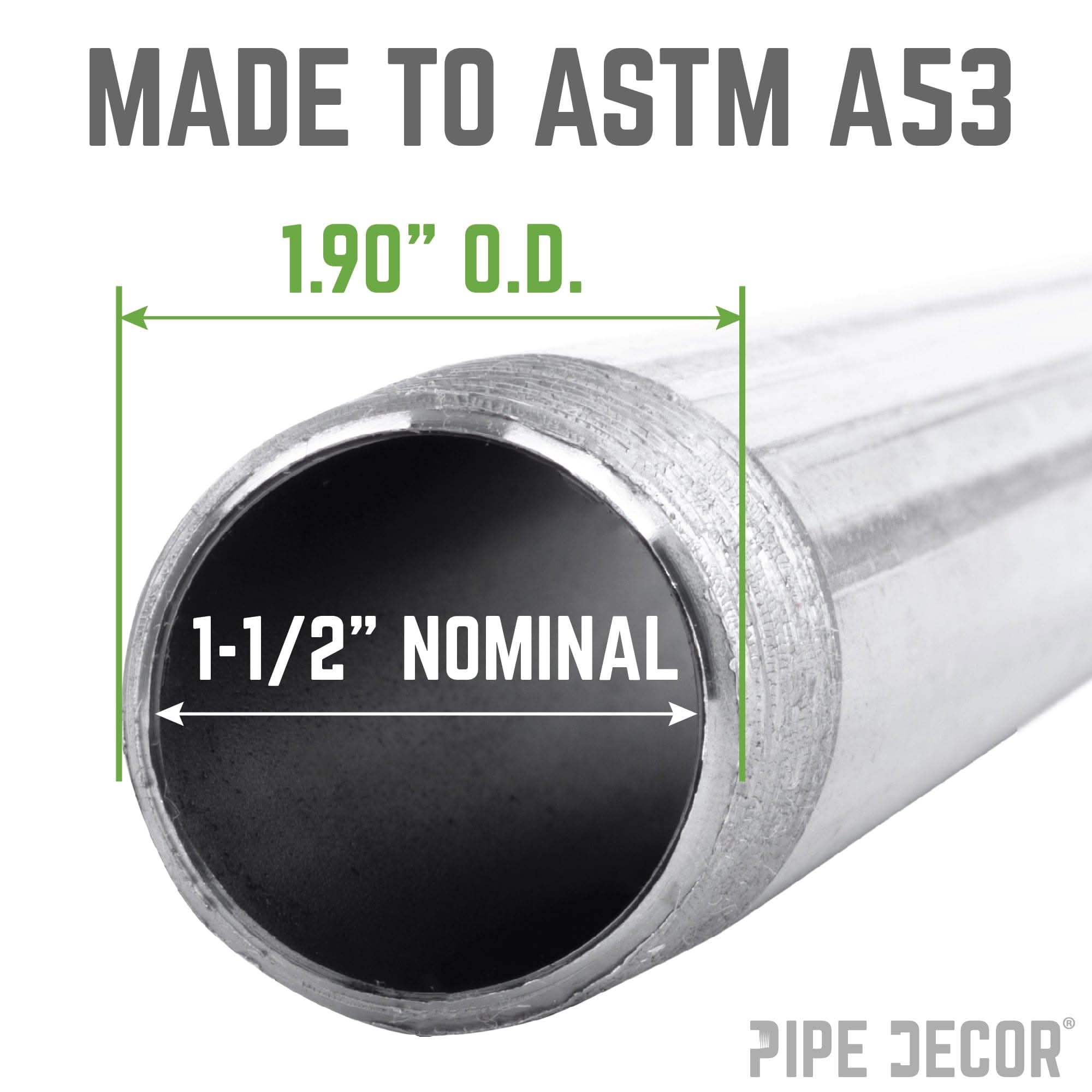 1 1/2 in. x 18 in. Galvanized Pipe