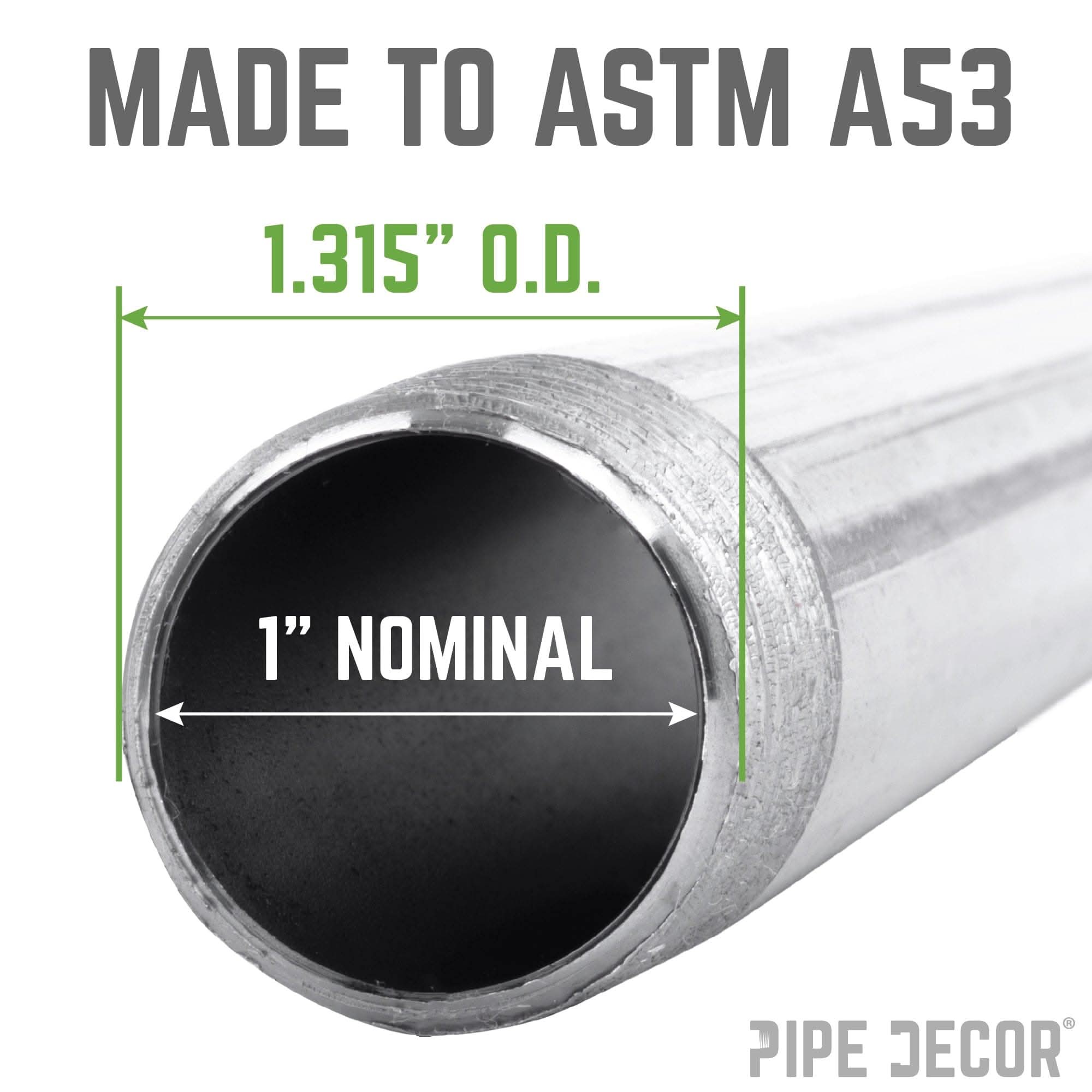 1 in. x 36 in. Galvanized Steel Pipe