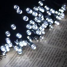 The Perfect 600083 30 LED String Light Battery Operated Black Wire  White