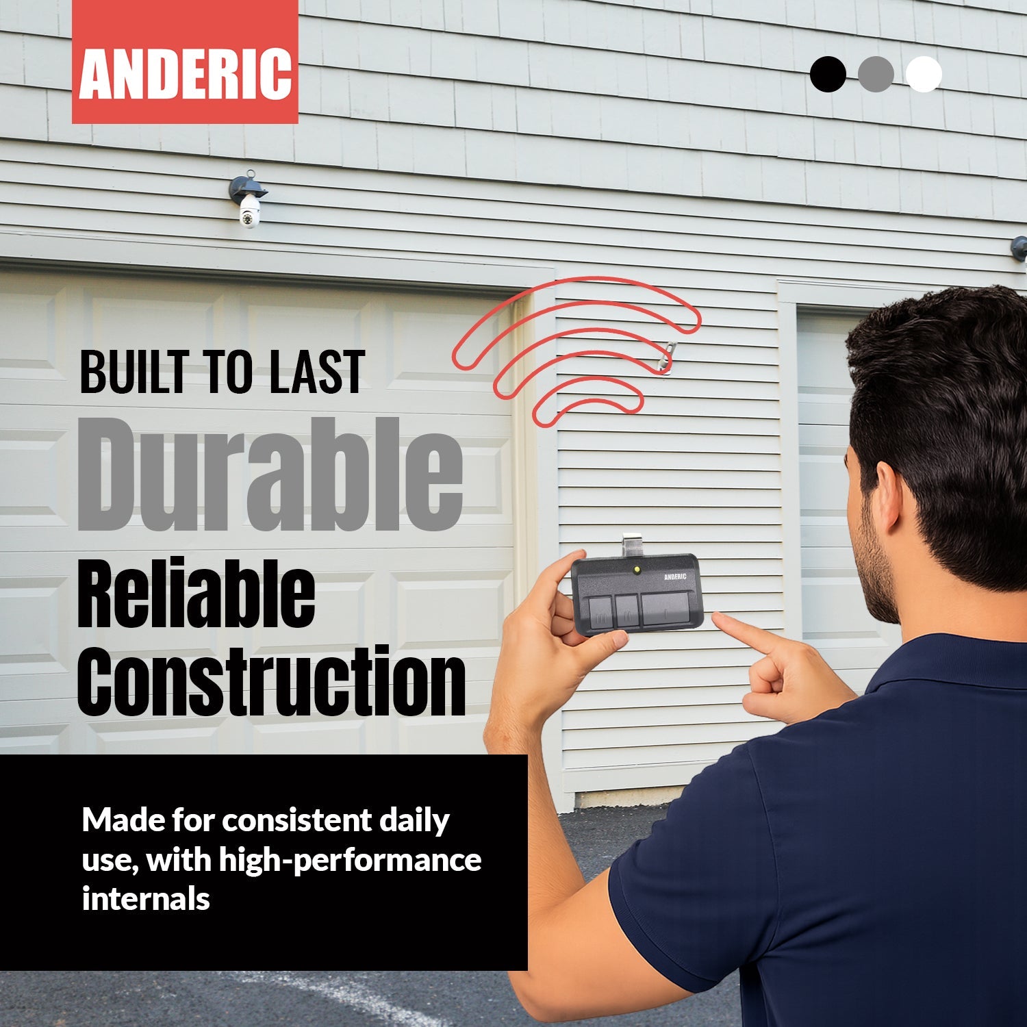 Anderic RR850LM Universal Garage Door & Gate Opener Conversion Add-on Kit for Up to 3 Garage Doors
