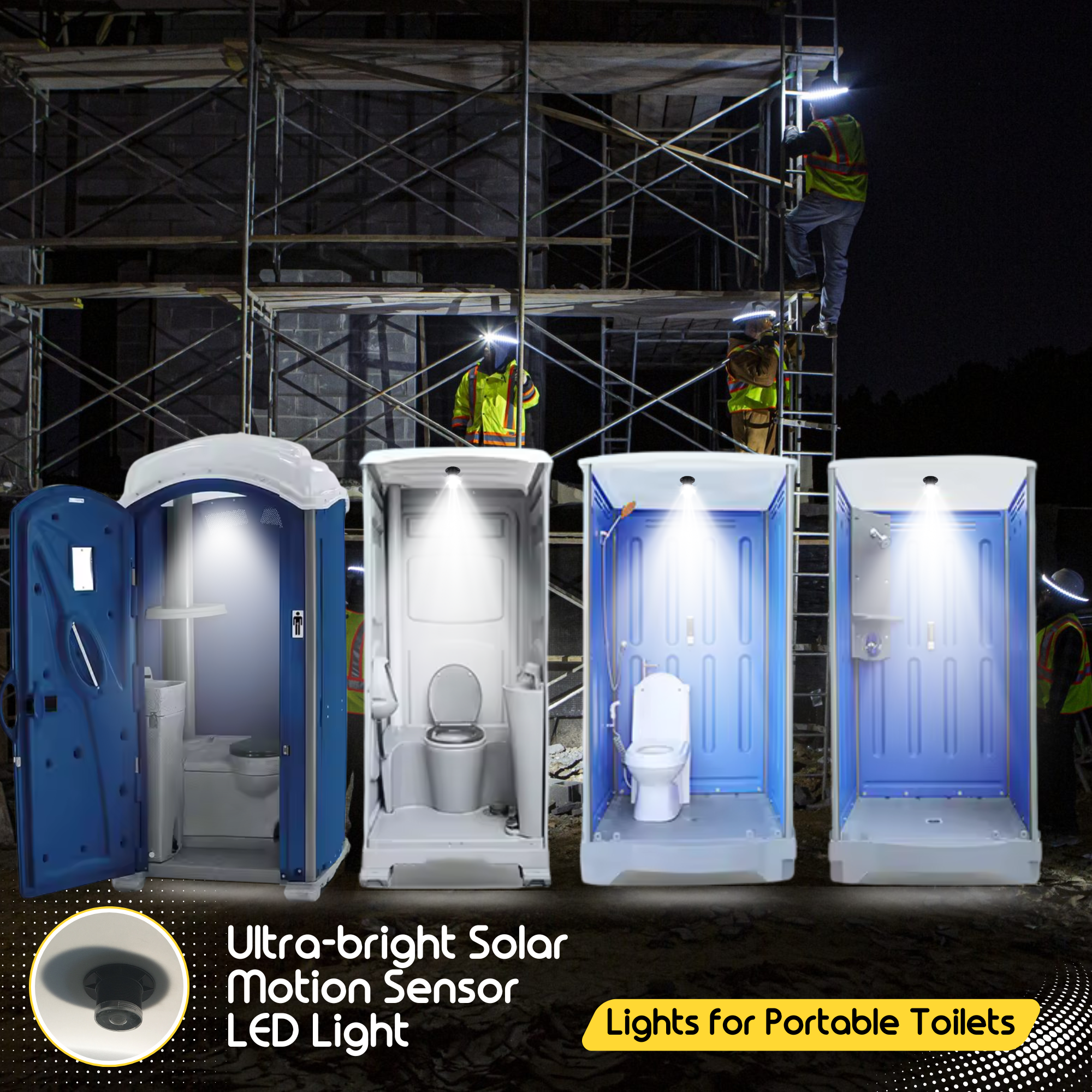 Porta potty solar lights with motion Sensor ‎BICSHL-06