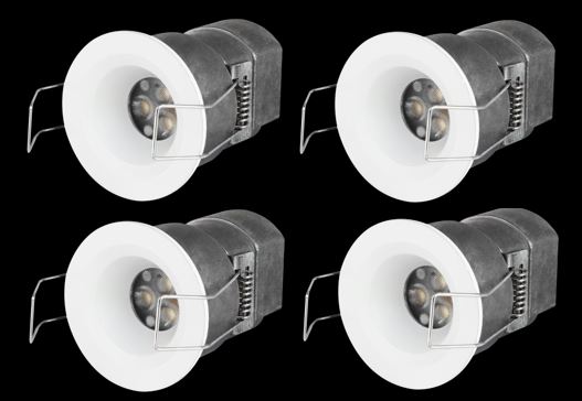 Elegant Elitco Lighting 3" 3000K Mini Recessed Led Downlight In White (Set Of 4)