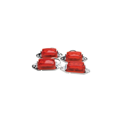 RoadPro Red LED Clearance/Marker Light 1-3/4in x 1in - Model RP-1445R/4P, 4 Pack