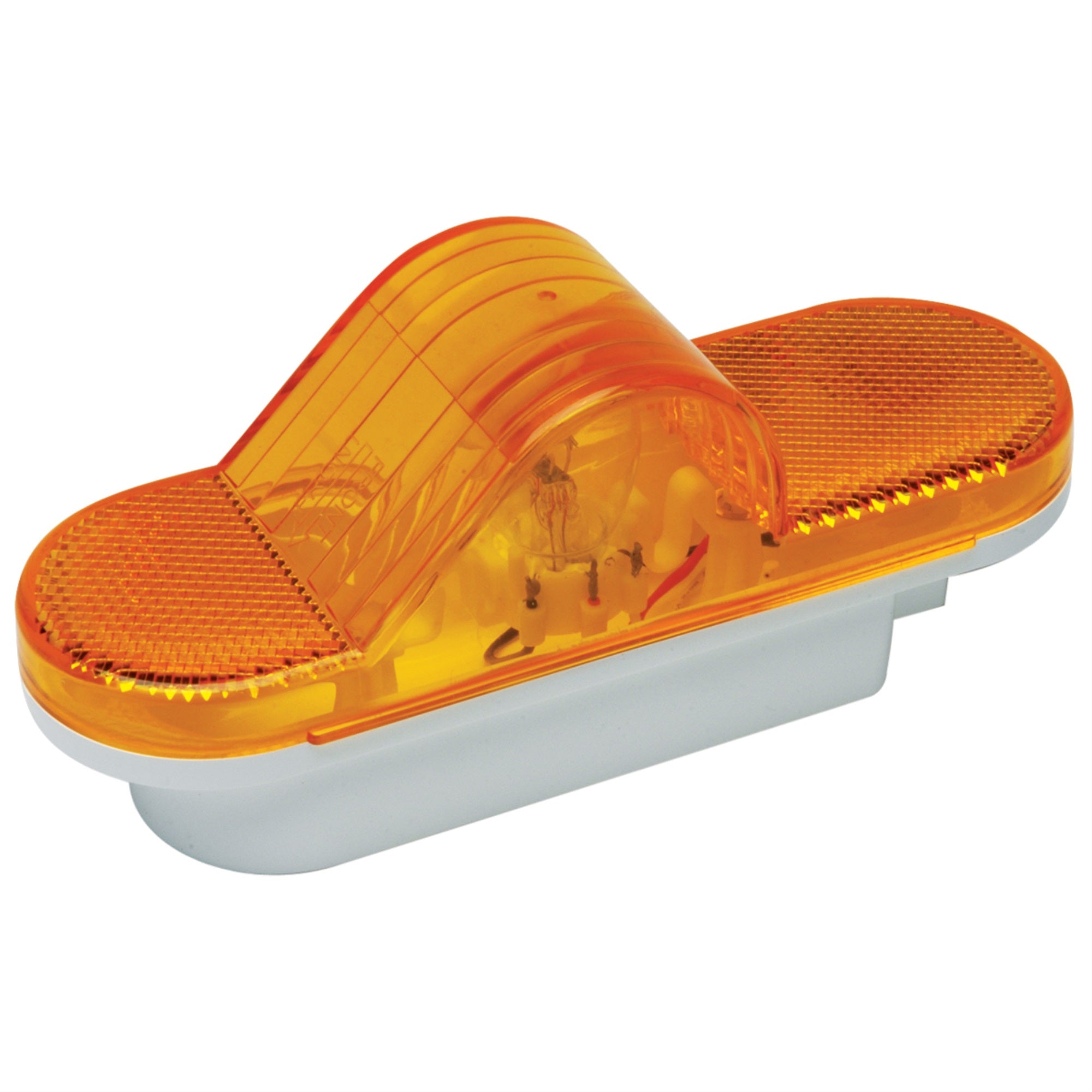 RoadPro Amber Oval Sealed Light with Dome and 3-Prong Connector, 6.5in x 2.25in, Model RP-6164A