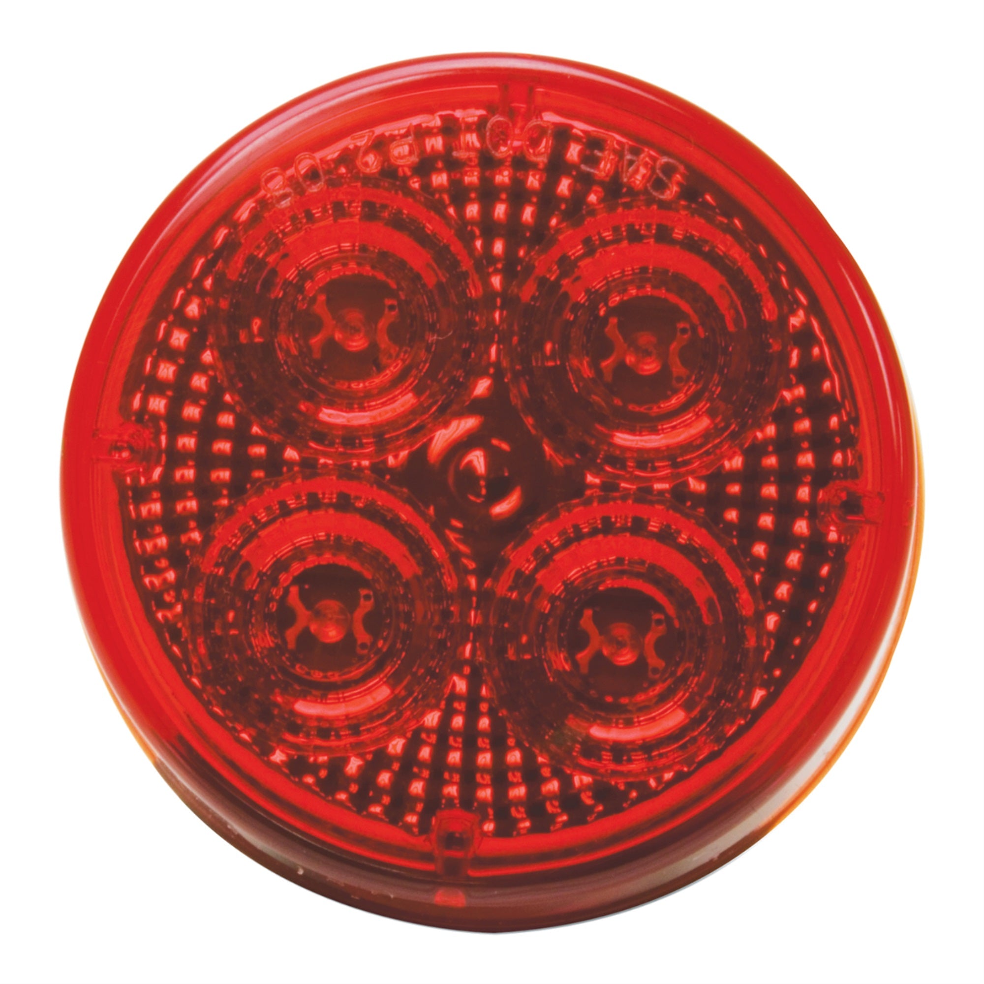 RoadPro LED Light - 2.5in Round Diamond Lens, Sealed, Red - Model RP1010RDL