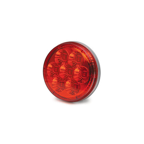 RoadPro 4in Round LED Trailer Brake Lights, Sealed 3-Prong Connector, Red, Model RP4064RLED/B