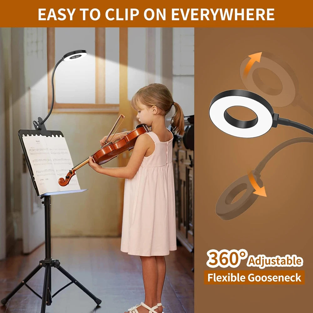 48 LED USB Book Light Clip Desk Lamp Reading Light with 3 Color Mode 10 Brightness Dimmer 360° Flexible Gooseneck Bed Night Lamp